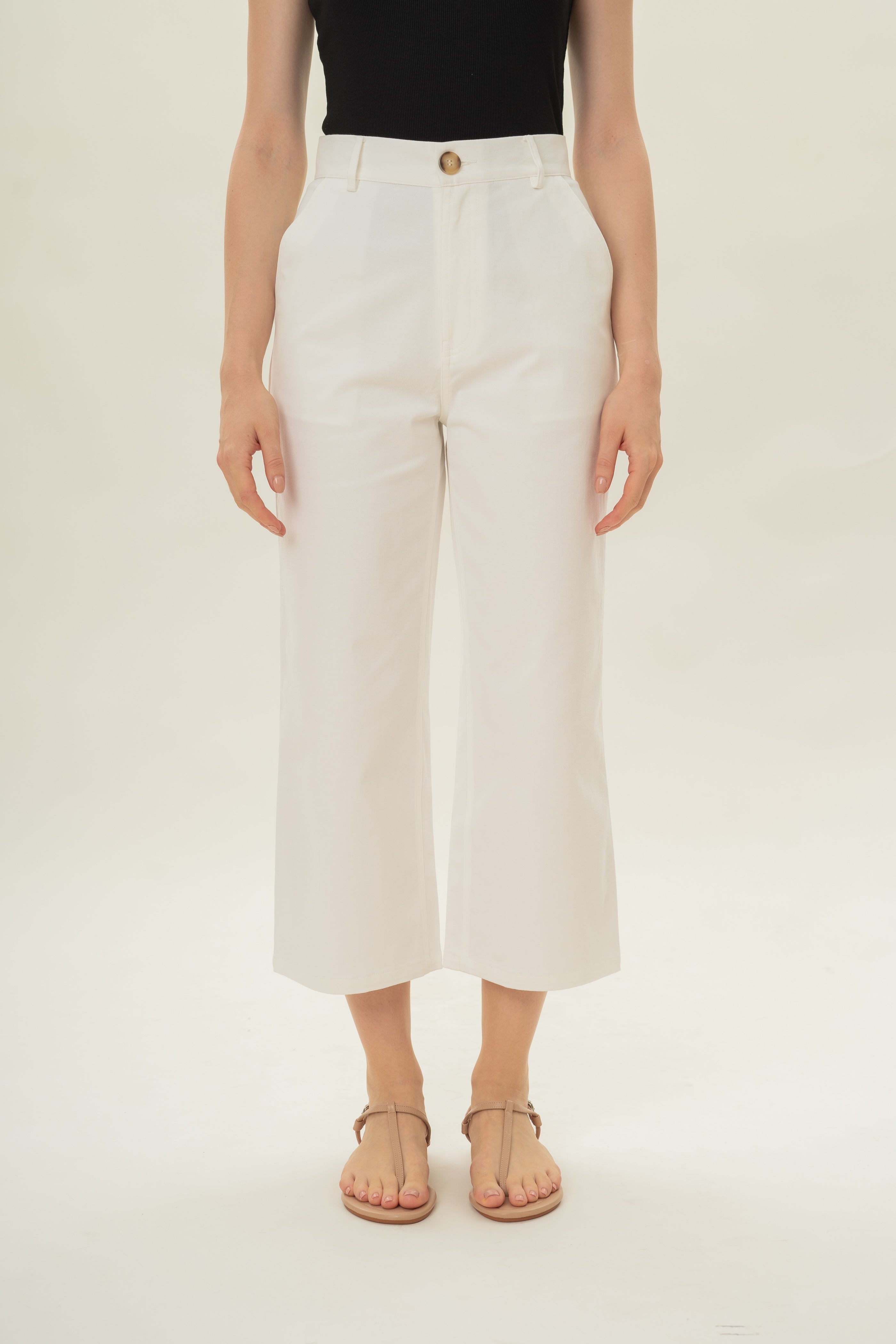 Classic Cotton Culottes in White