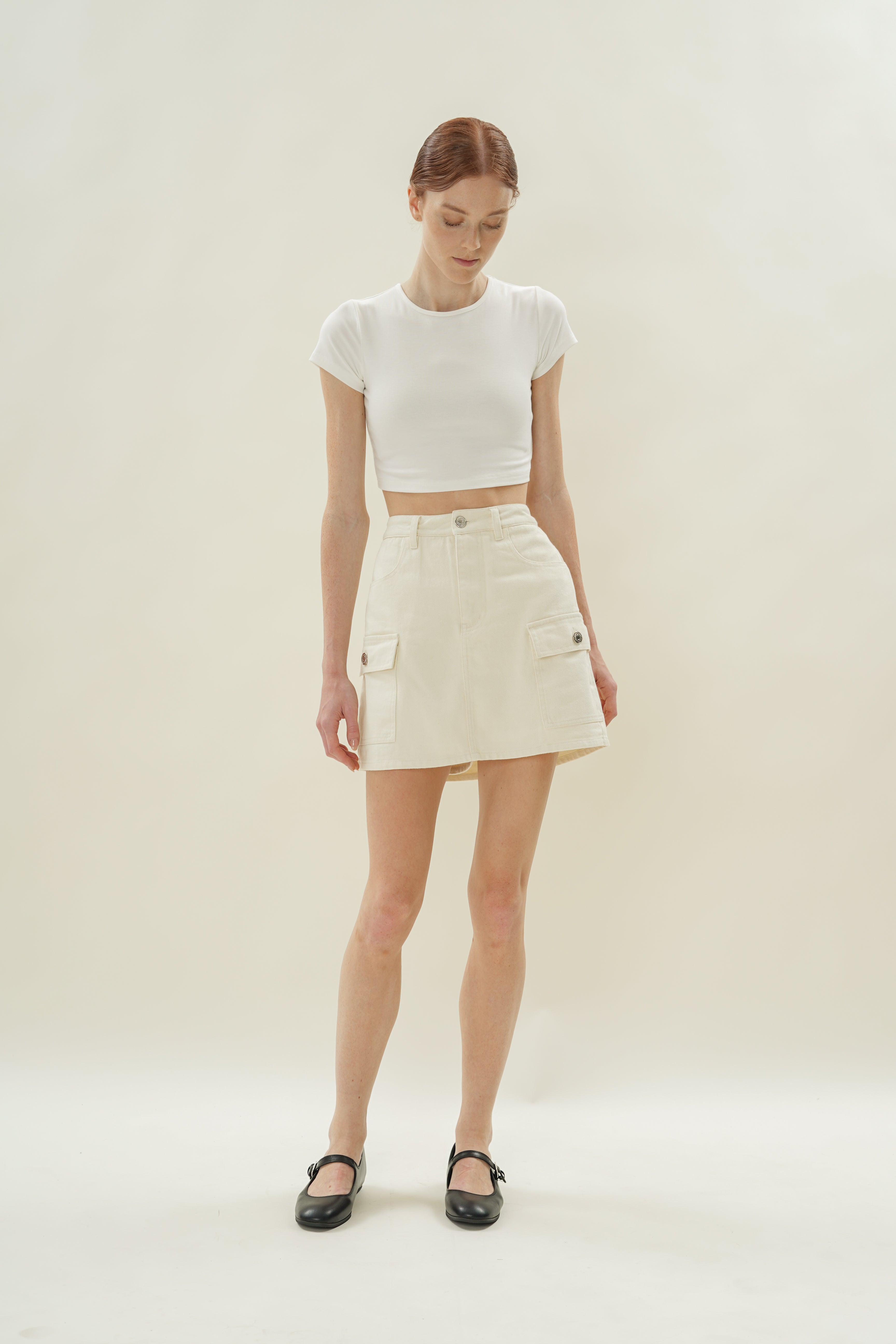 Denim Skort in Natural