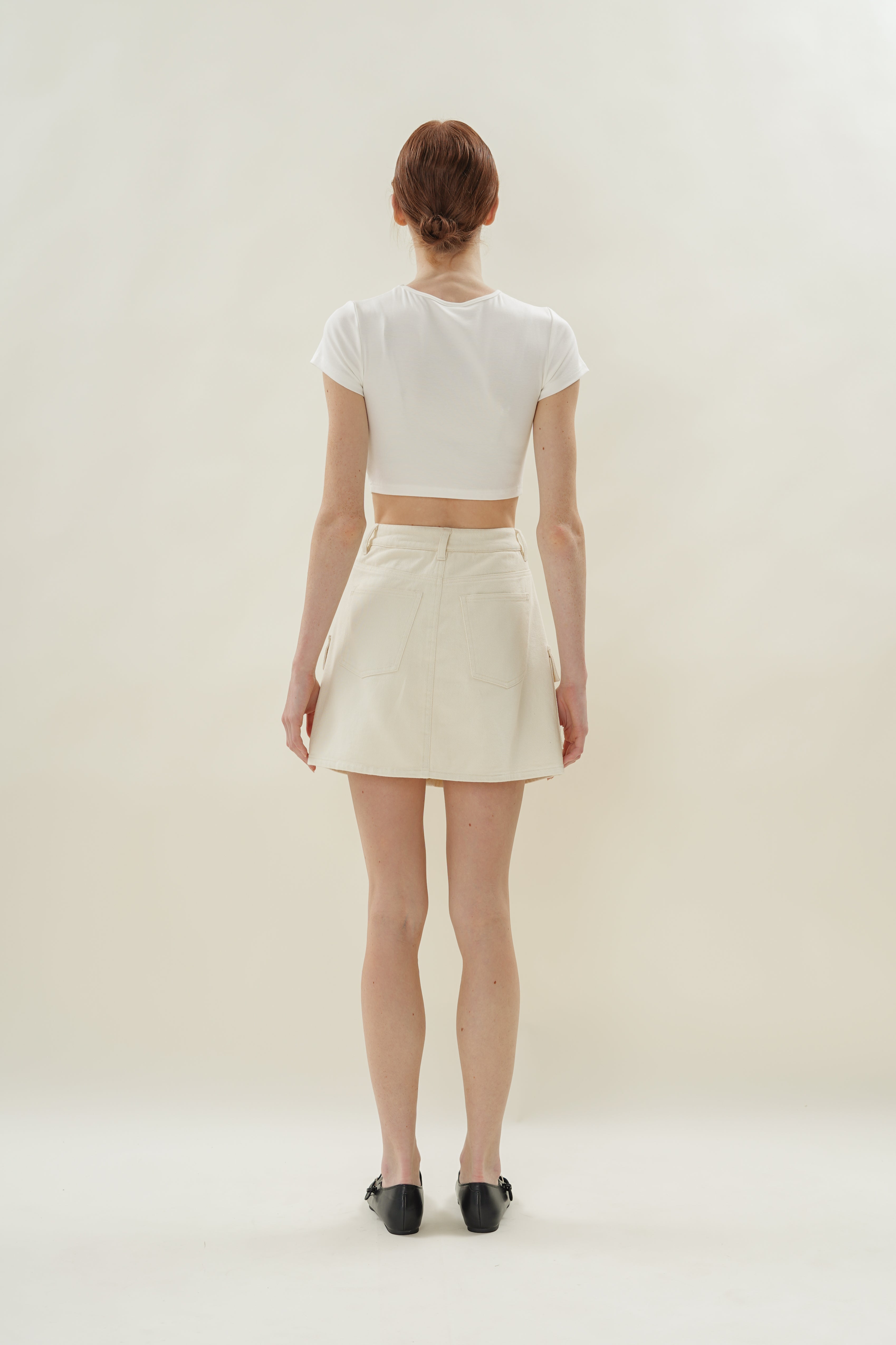 Denim Skort in Natural