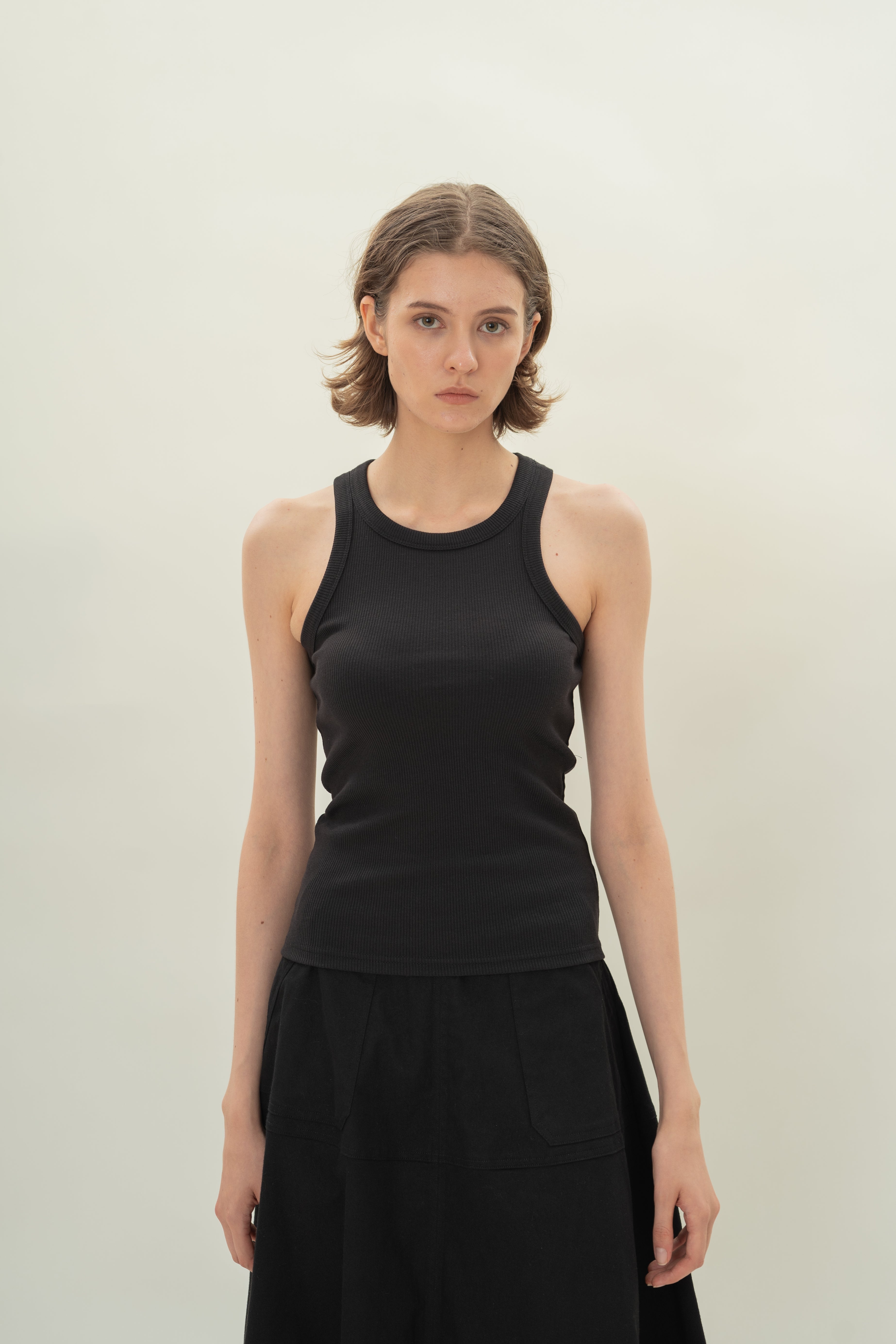 Curved Rib Tank in Black