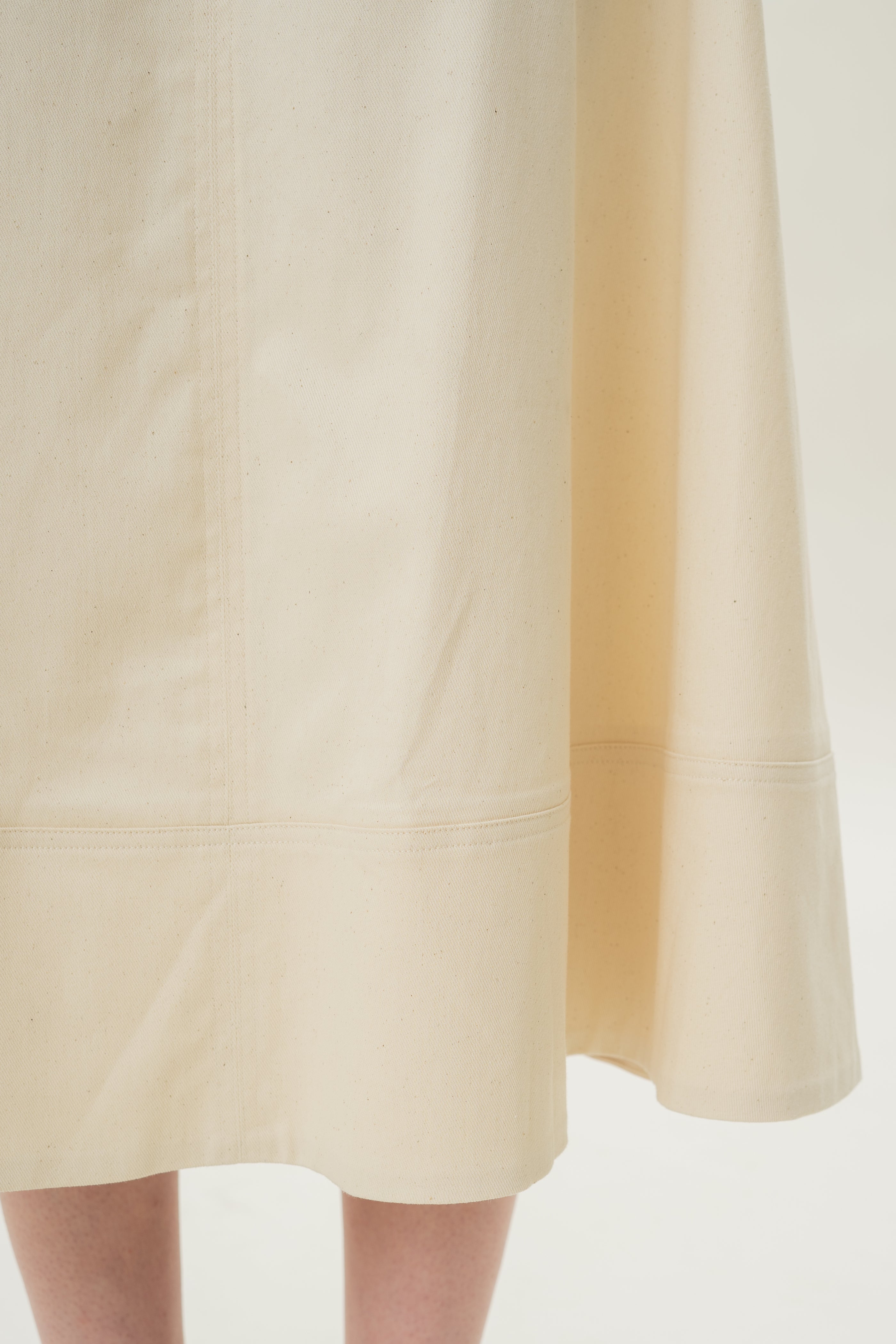 A-line Skirt with Seam Detailing in Natural