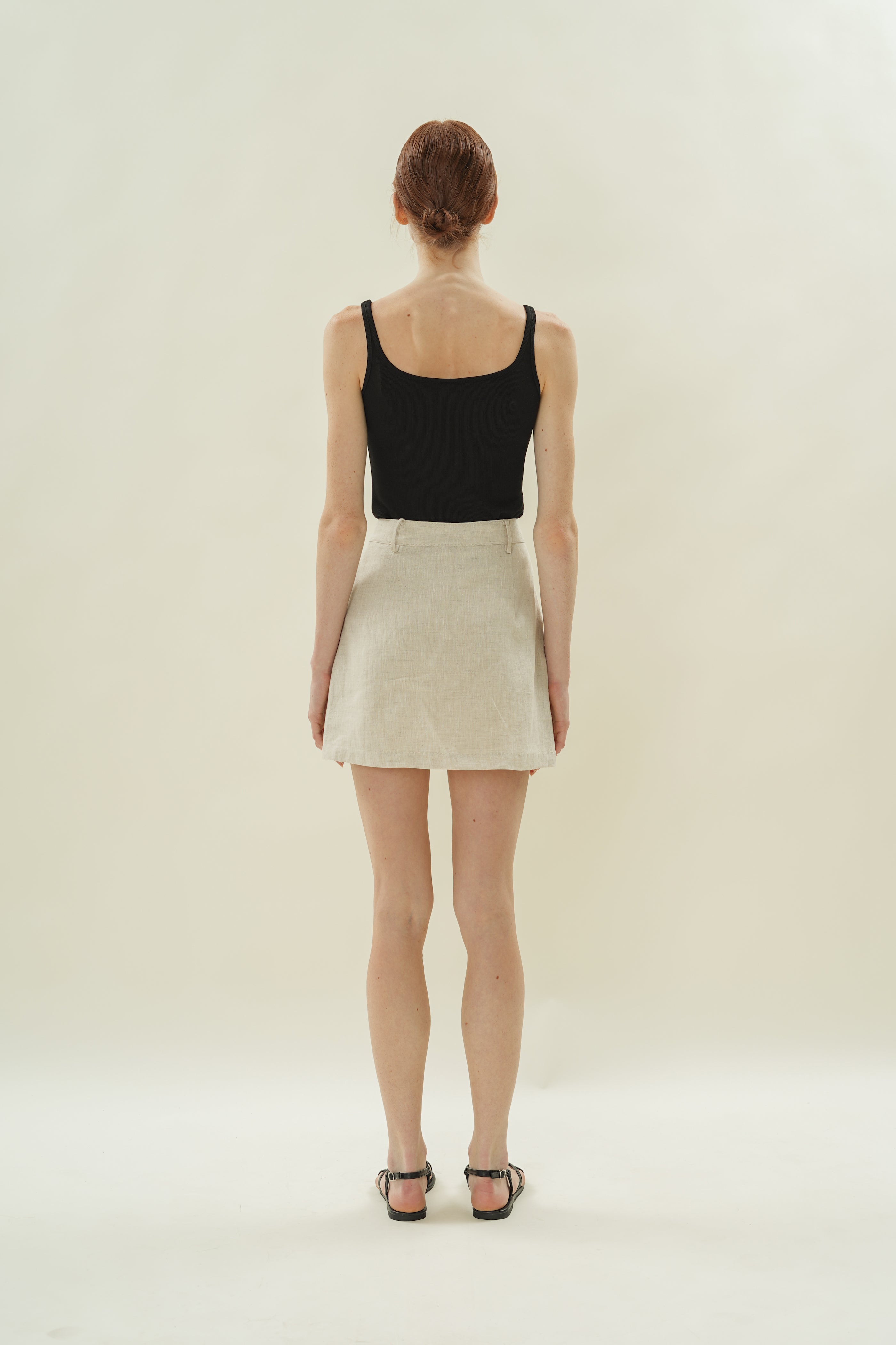 Linen Skort in Natural