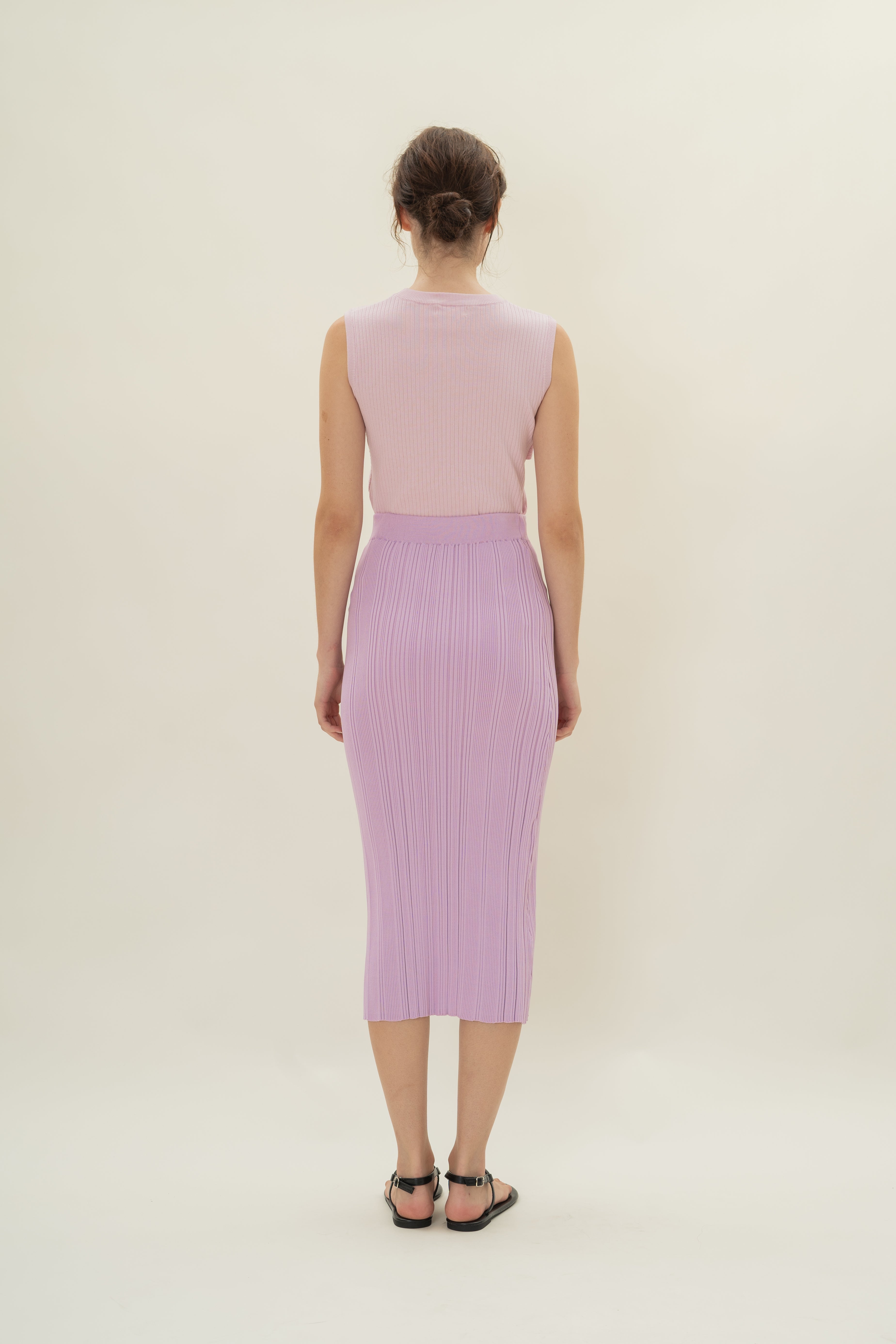 Twist Front Knit Top in Lavender Mist