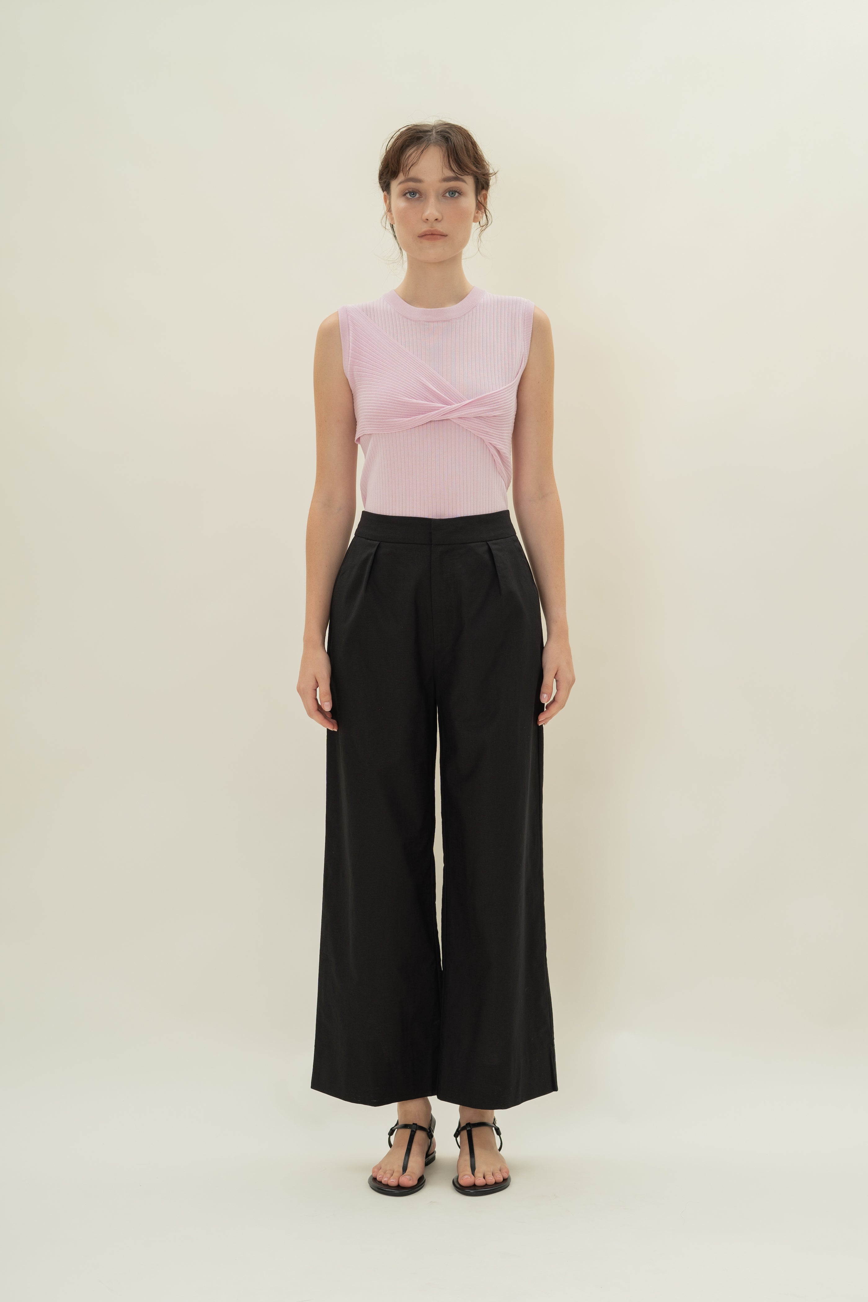 Twist Front Knit Top in Lavender Mist