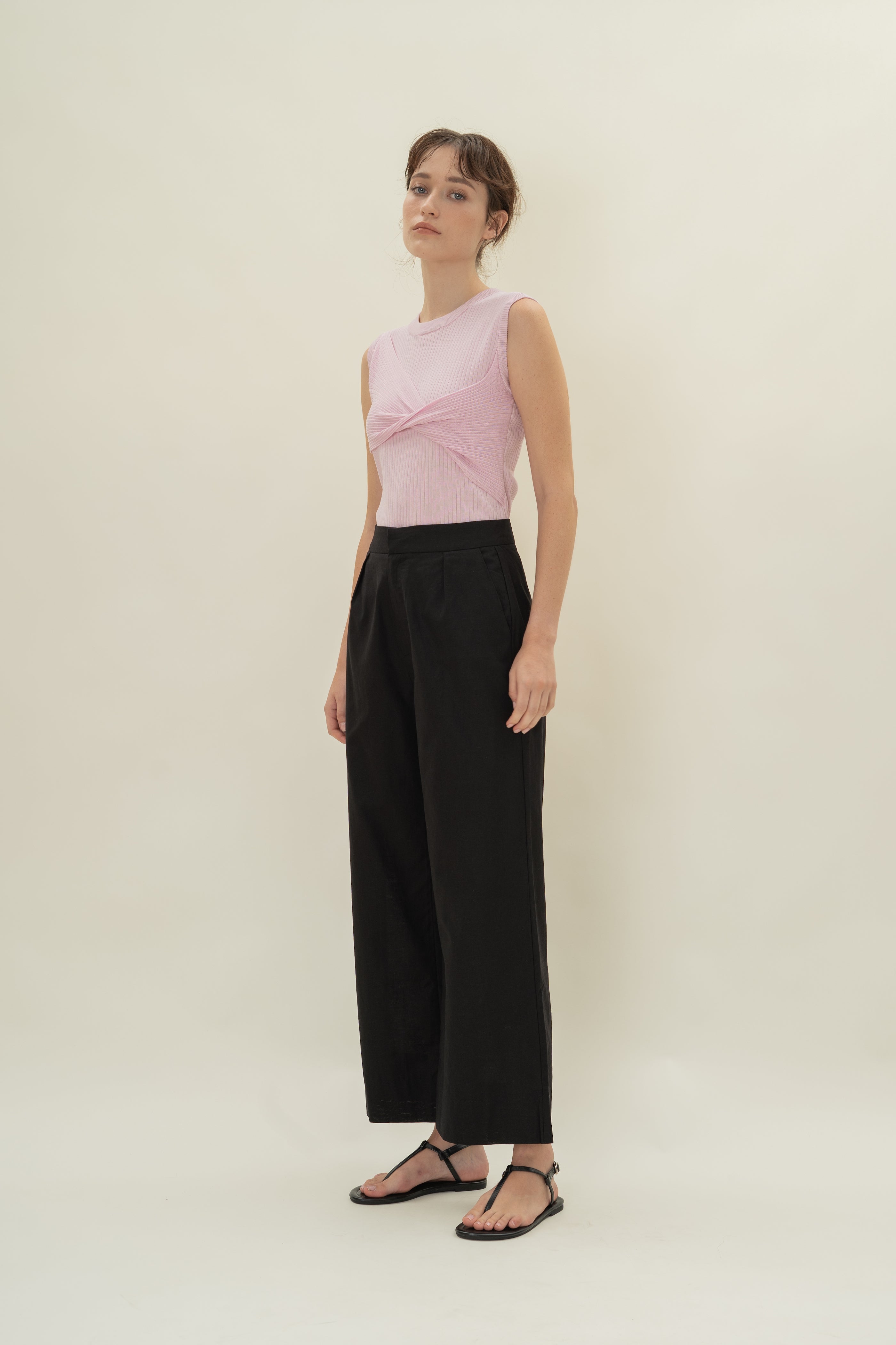 Twist Front Knit Top in Lavender Mist