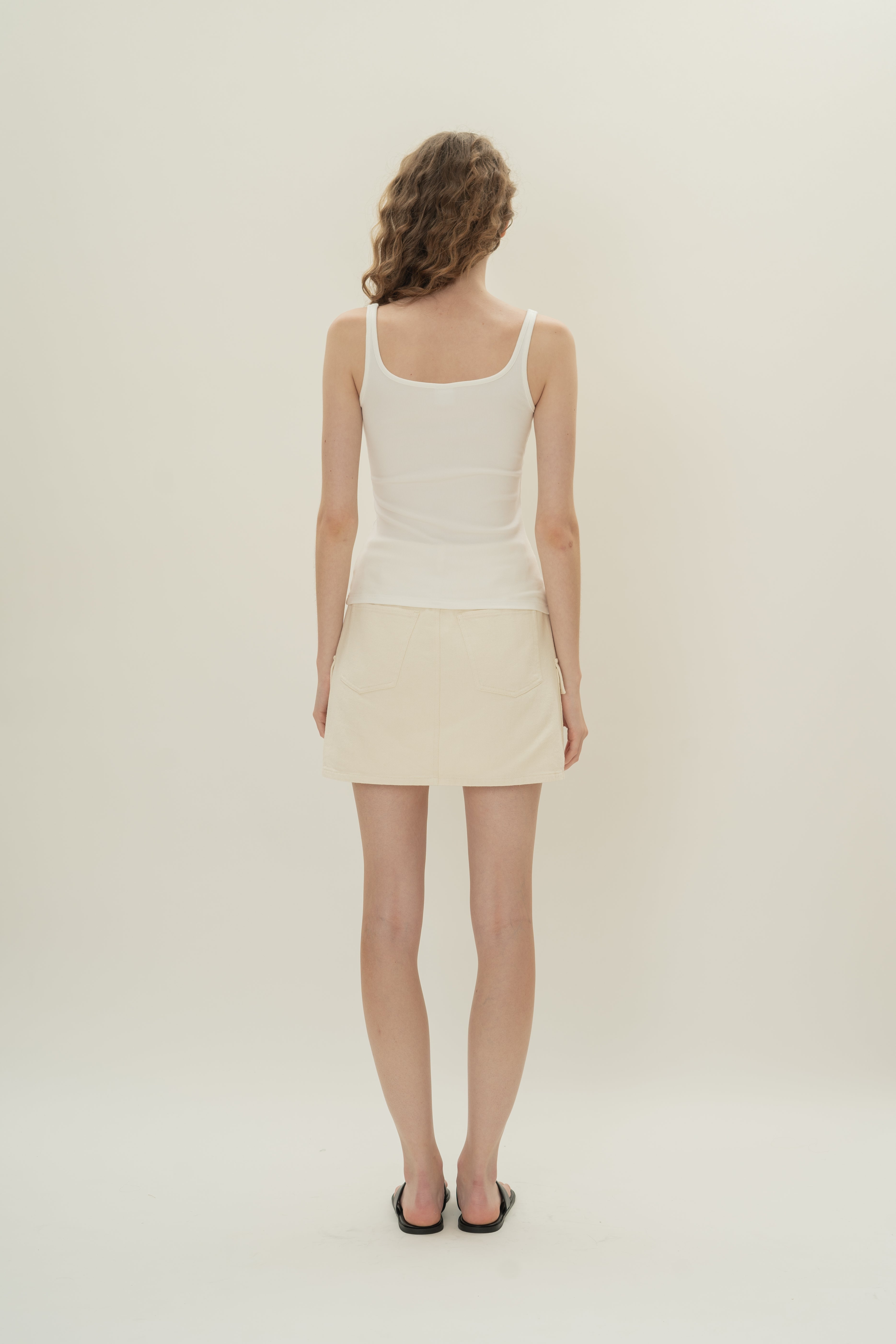Soft Ribbed Tank Top in White