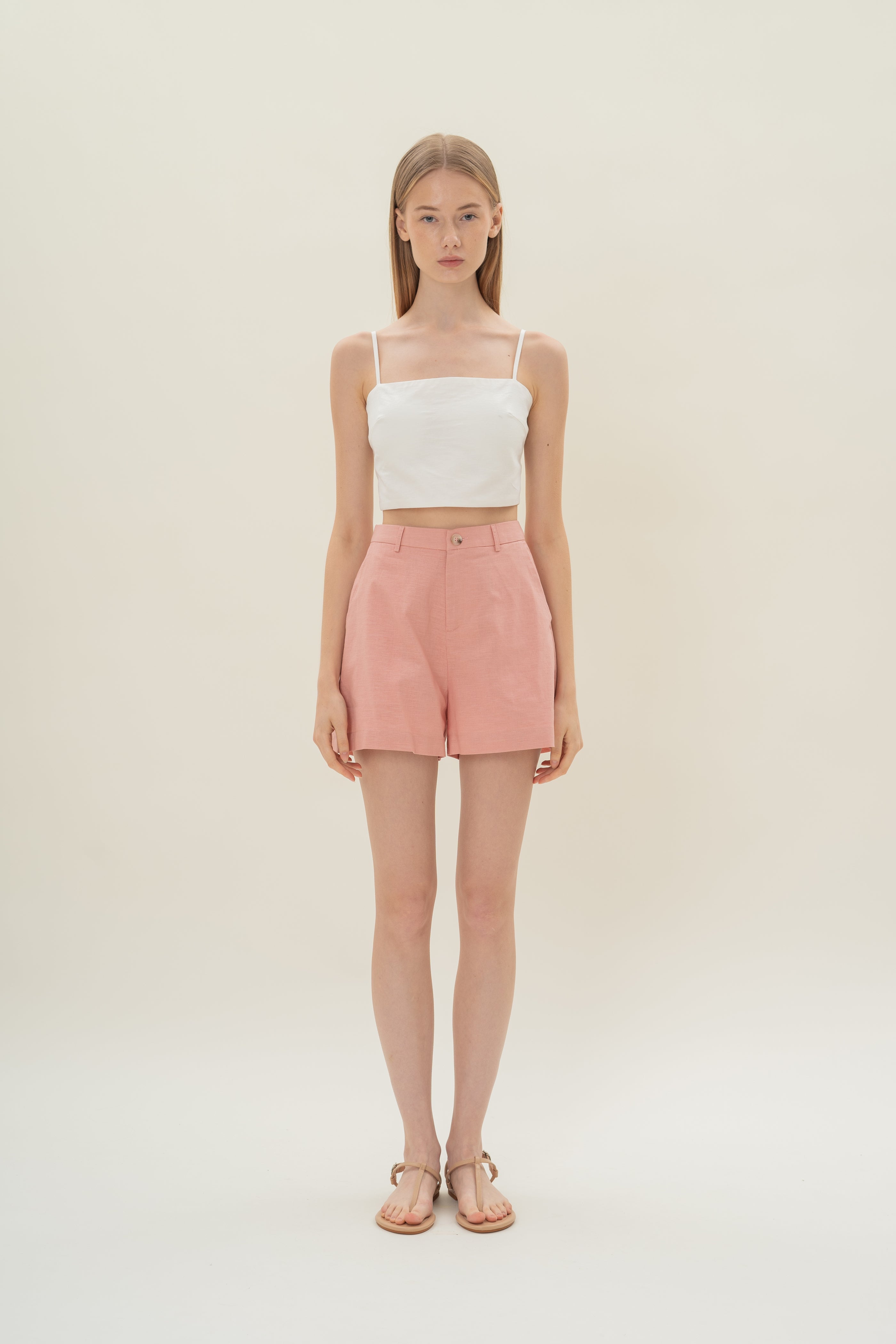 Tailored Shorts in Tea Rose