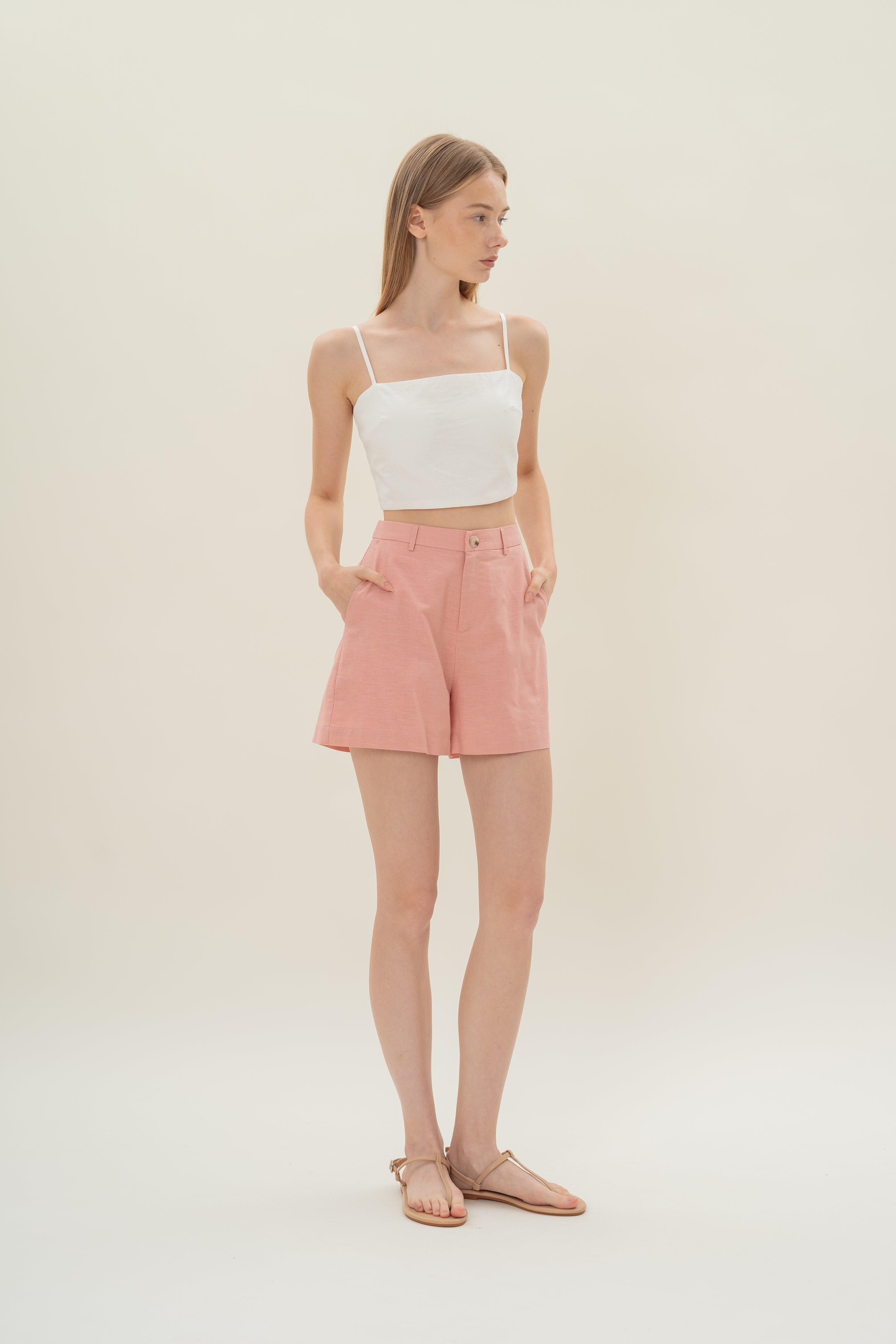 Tailored Shorts in Tea Rose