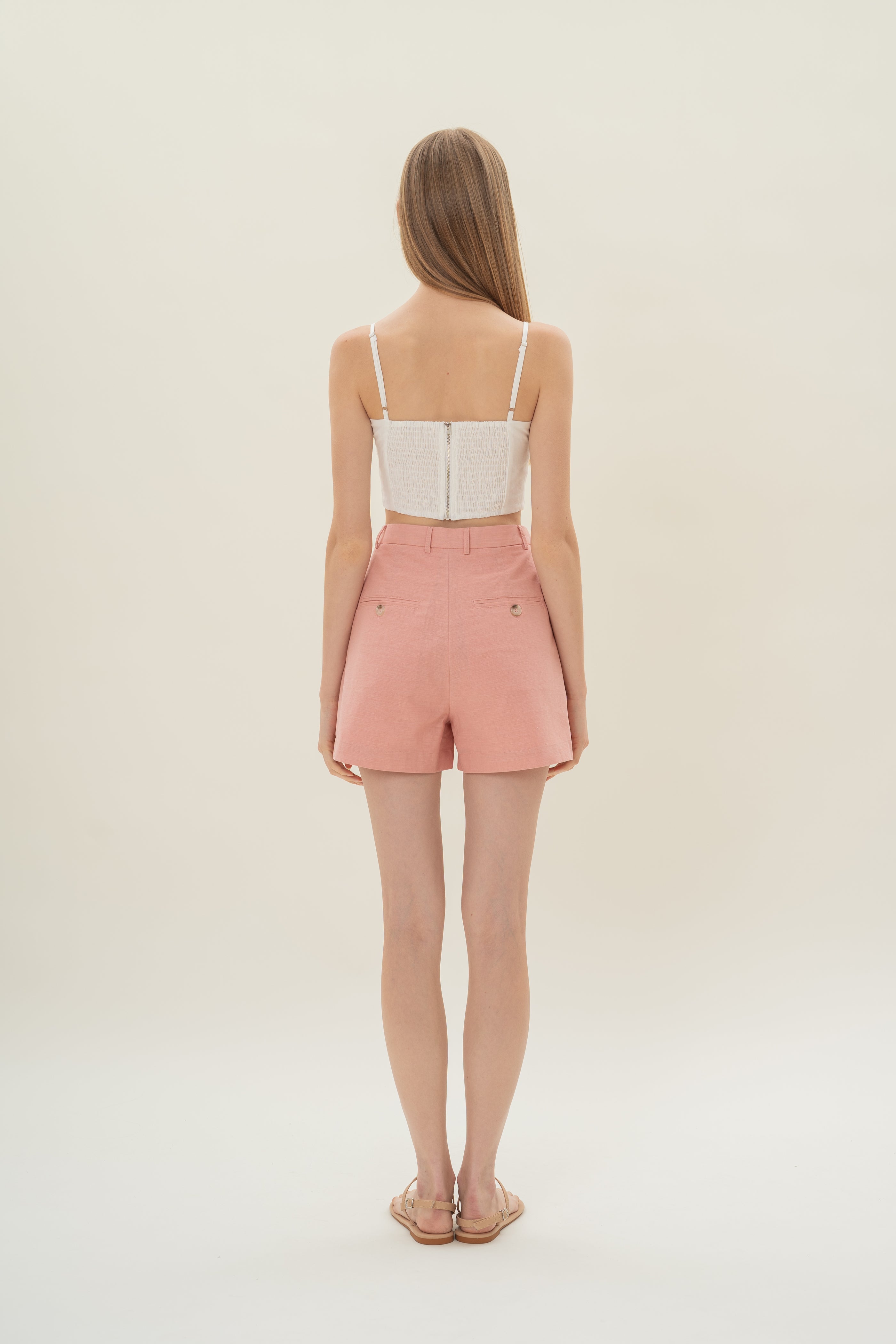 Tailored Shorts in Tea Rose