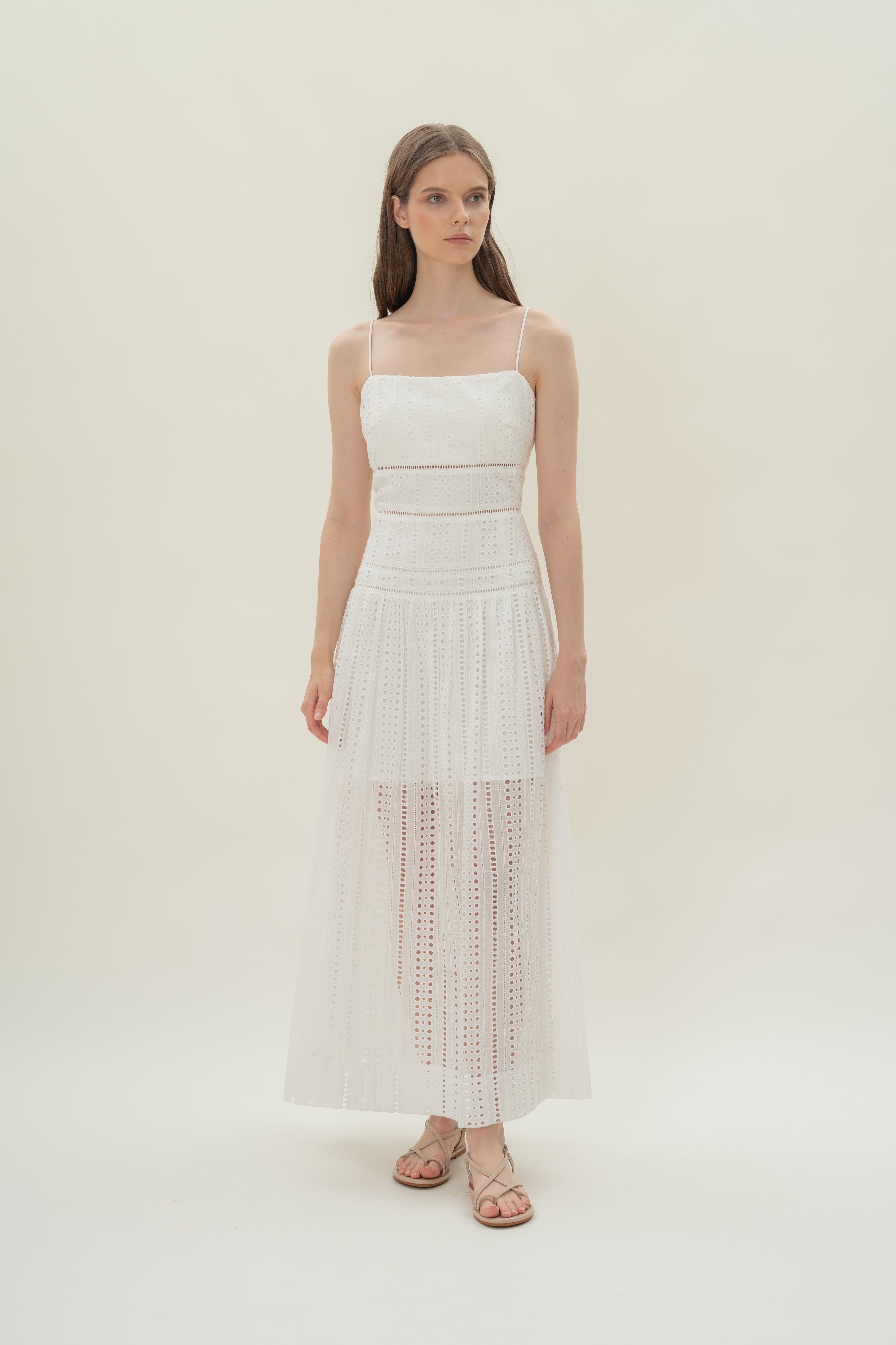 Broderie Anglaise Padded Tiered in White