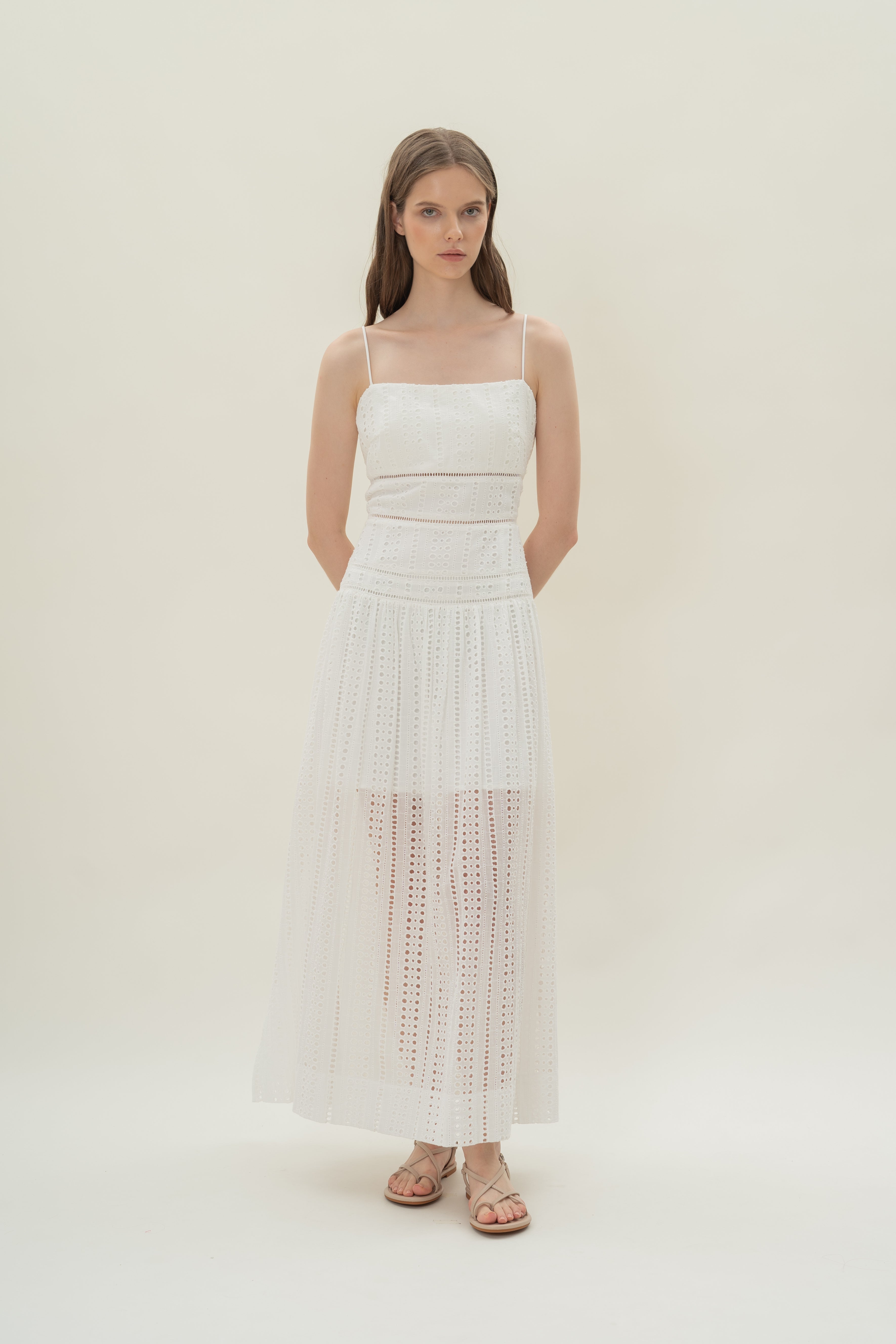 Broderie Anglaise Padded Tiered in White