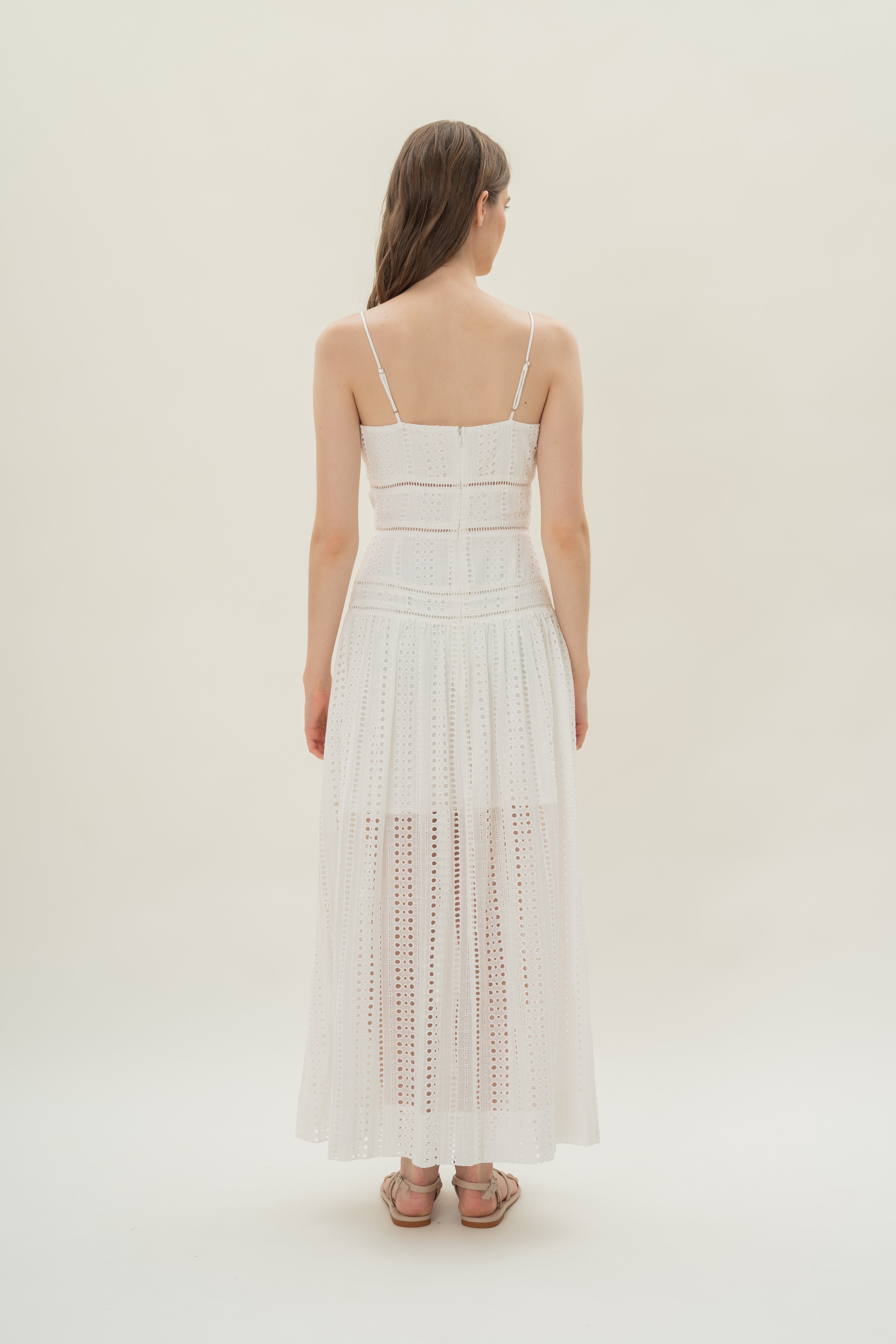 Broderie Anglaise Padded Tiered in White