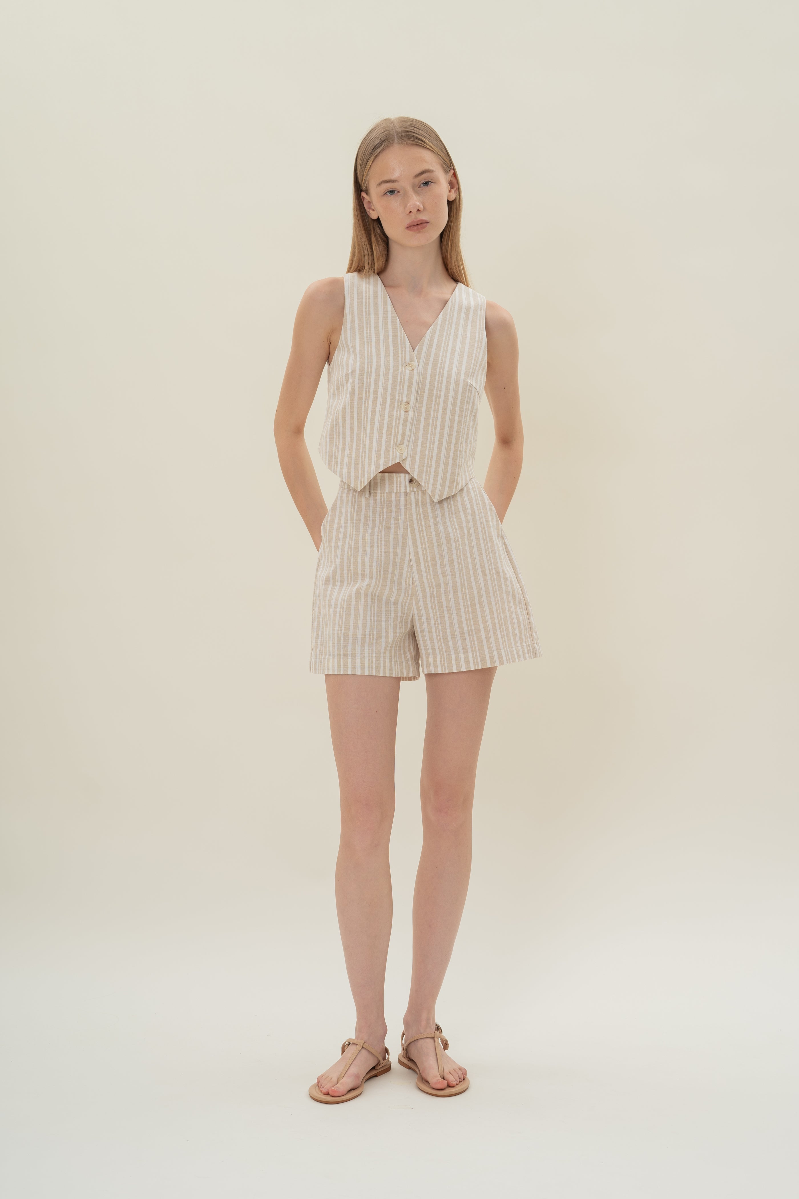 Tailored Shorts in Oasis Stripes