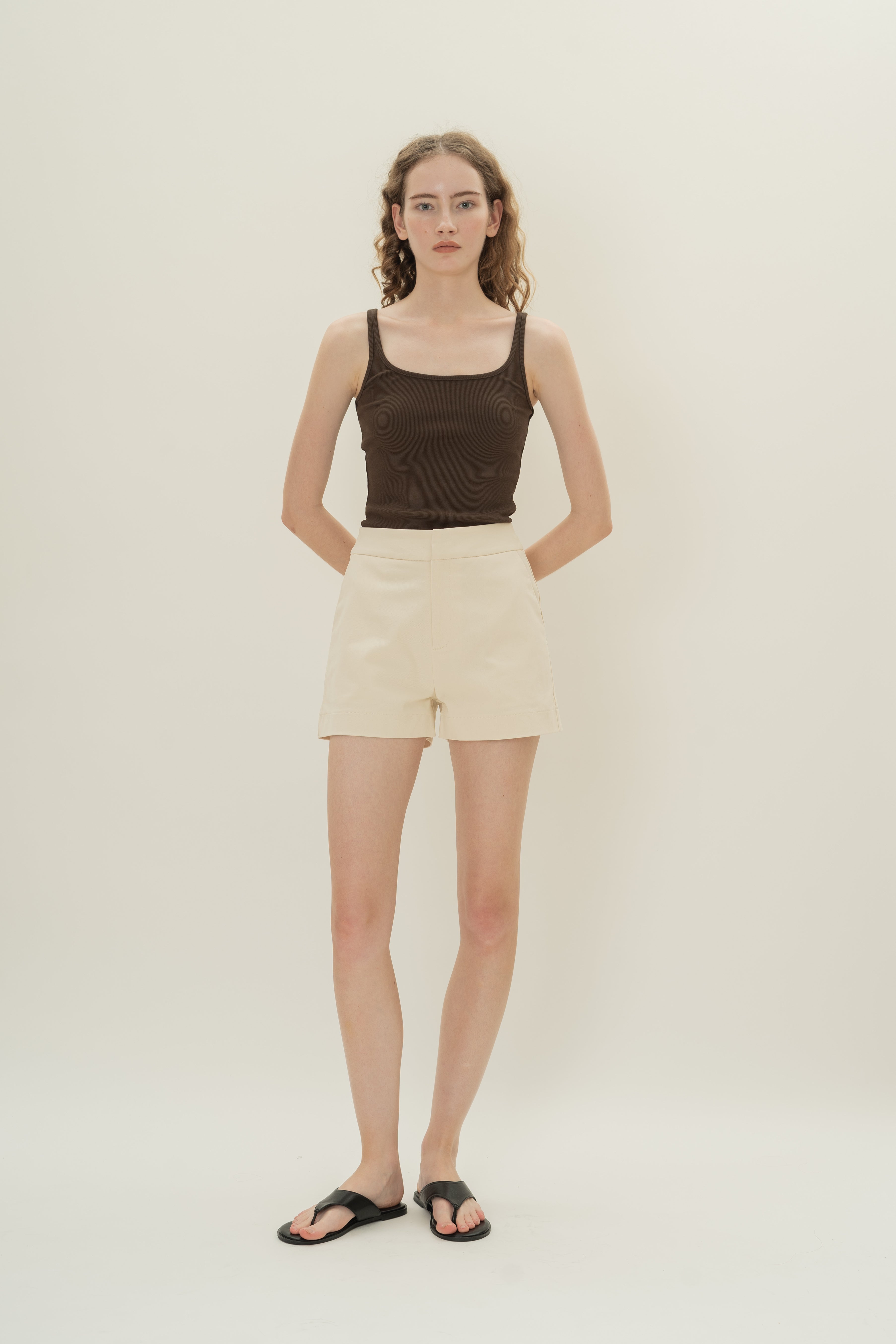 Classic Cotton Shorts in Ecru