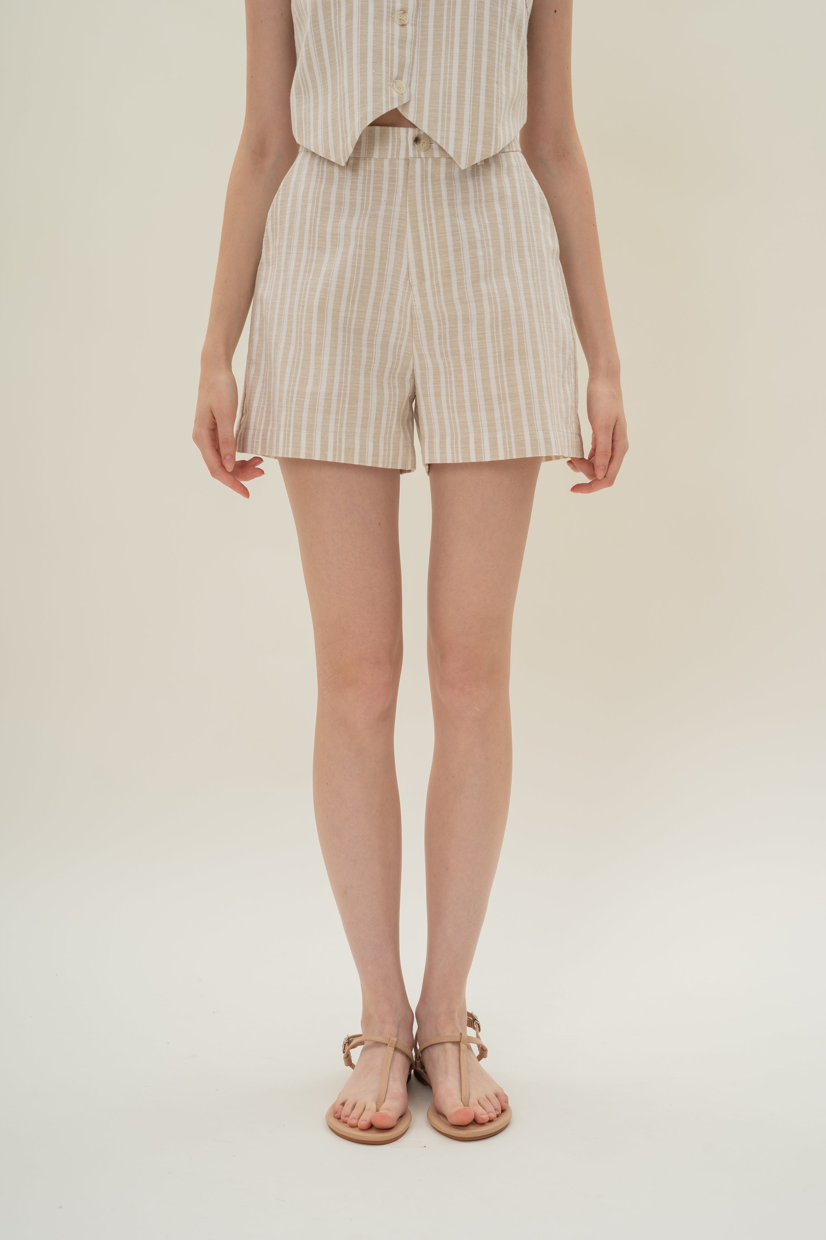 Tailored Shorts in Oasis Stripes