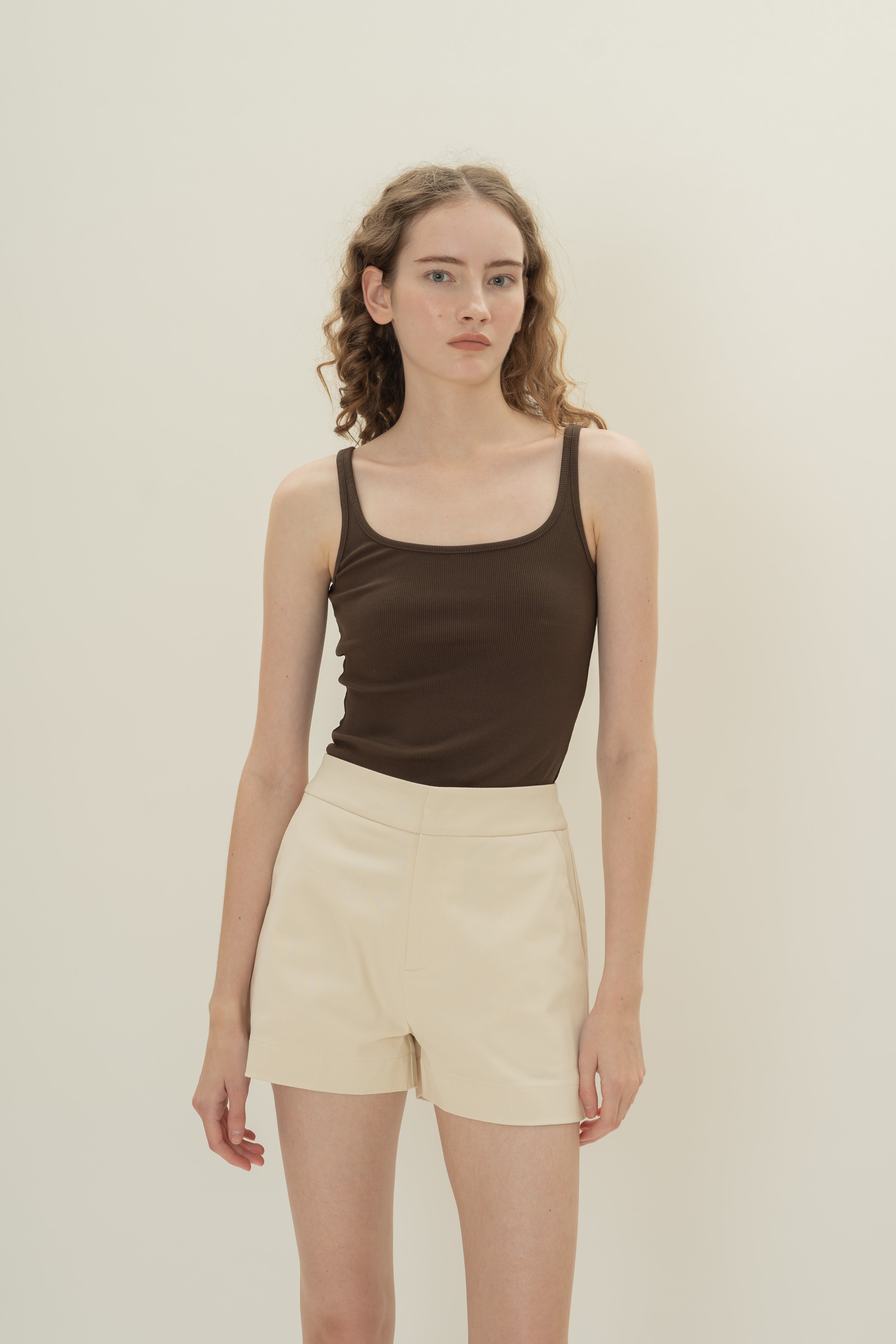 Classic Cotton Shorts in Ecru