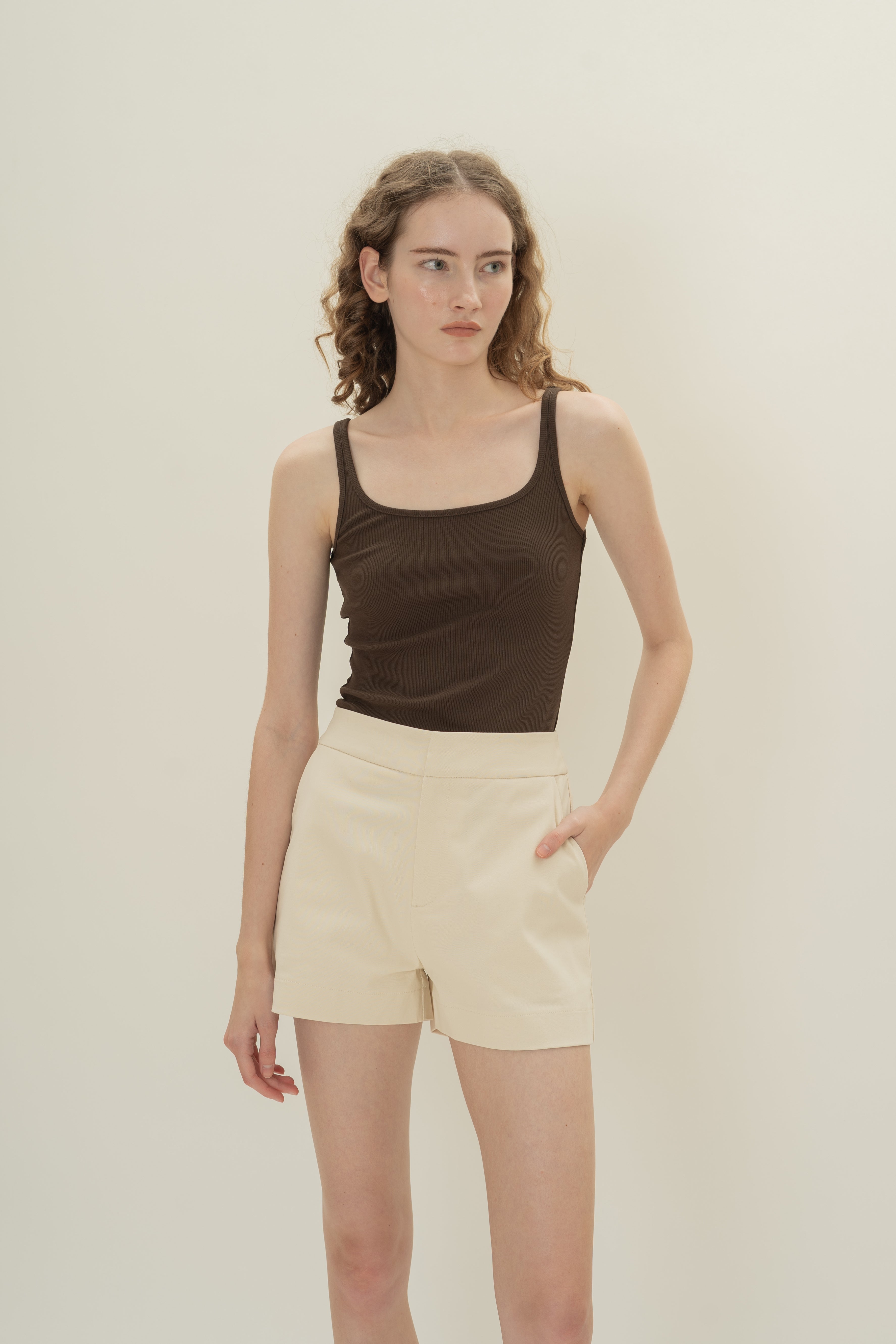 Classic Cotton Shorts in Ecru