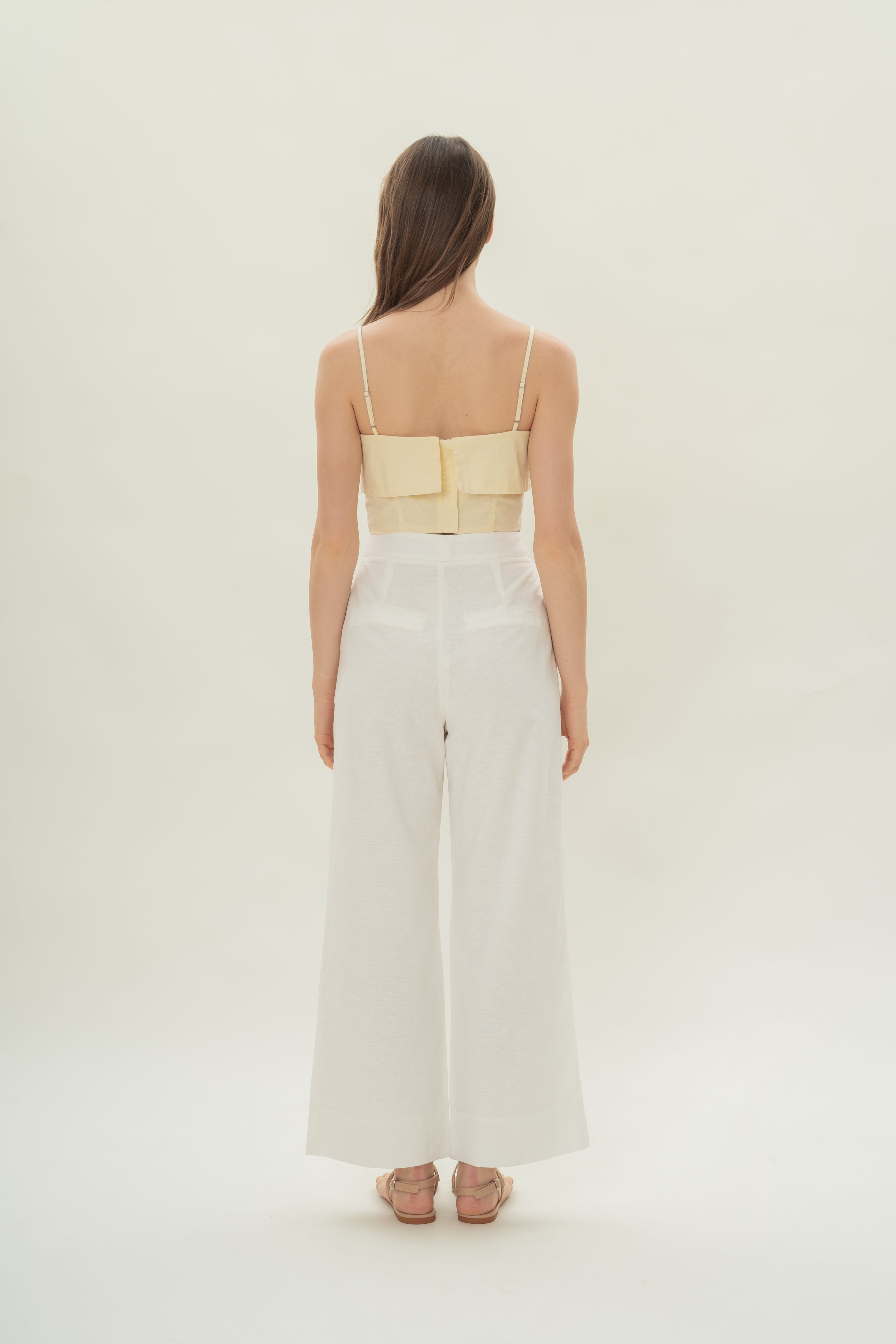 Panelled Cropped Top in Eggnog