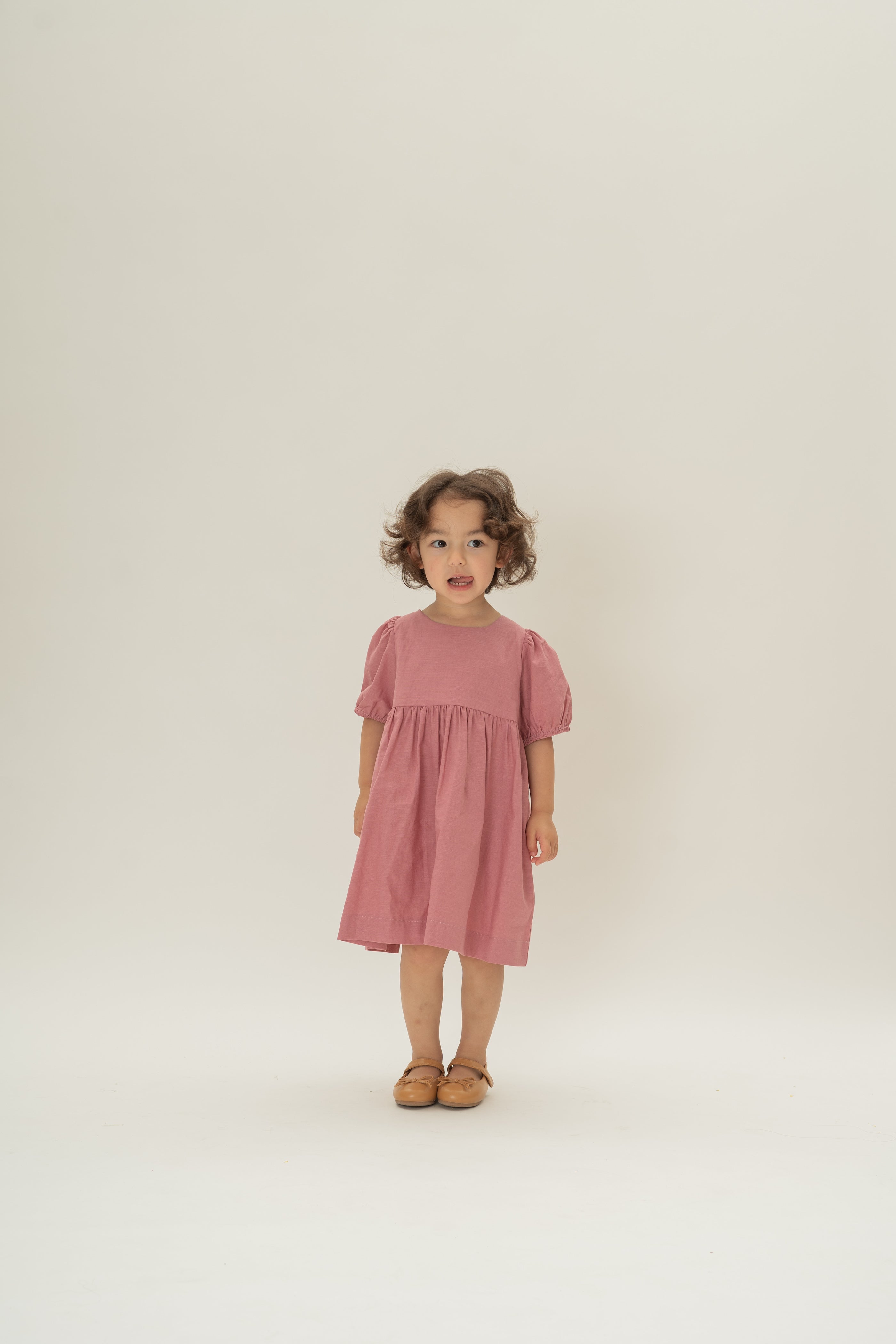 Mini Tie Back Short Sleeve Dress in Hibiscus
