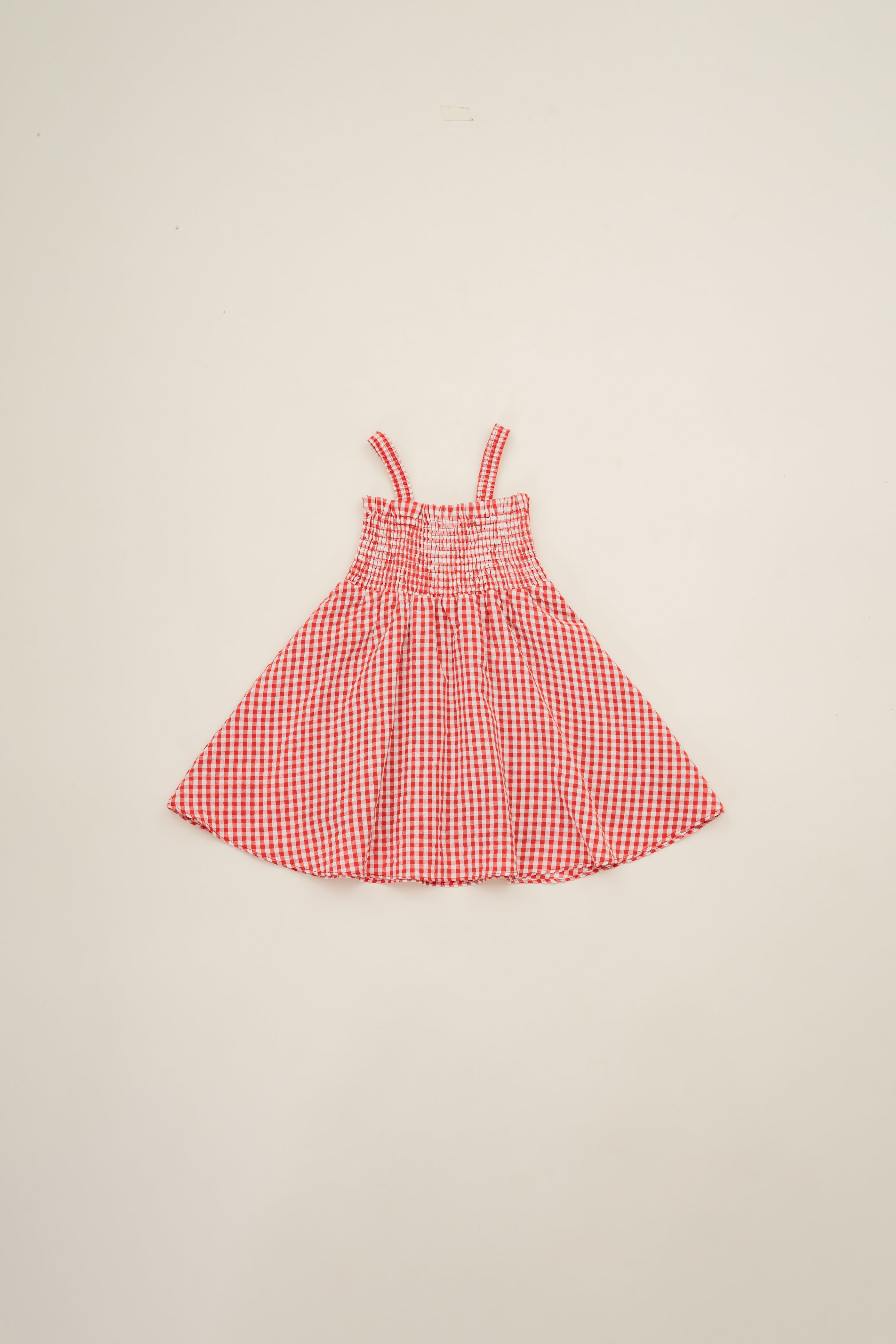 Mini Smocked Dress in Red Gingham