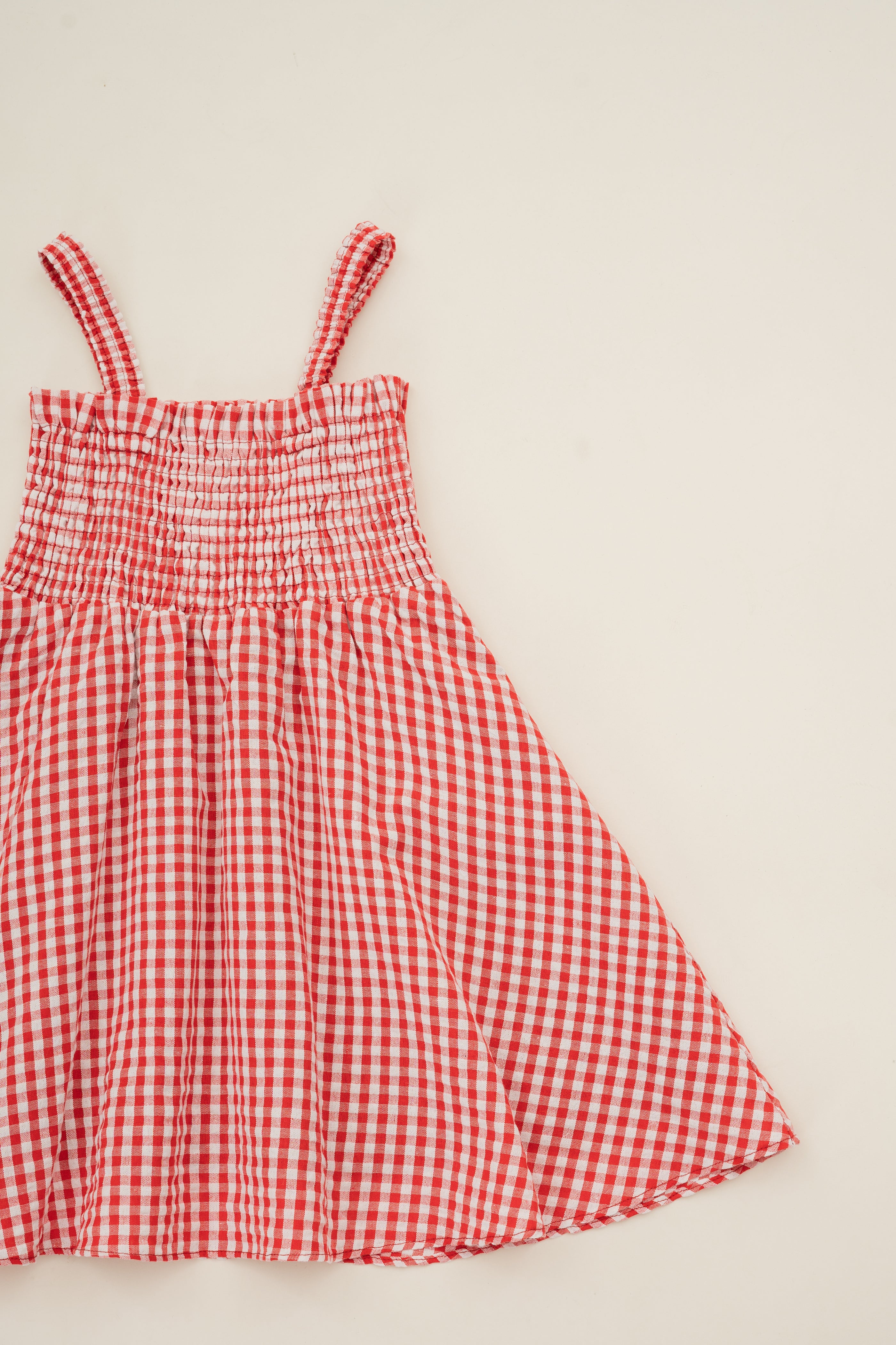 Mini Smocked Dress in Red Gingham