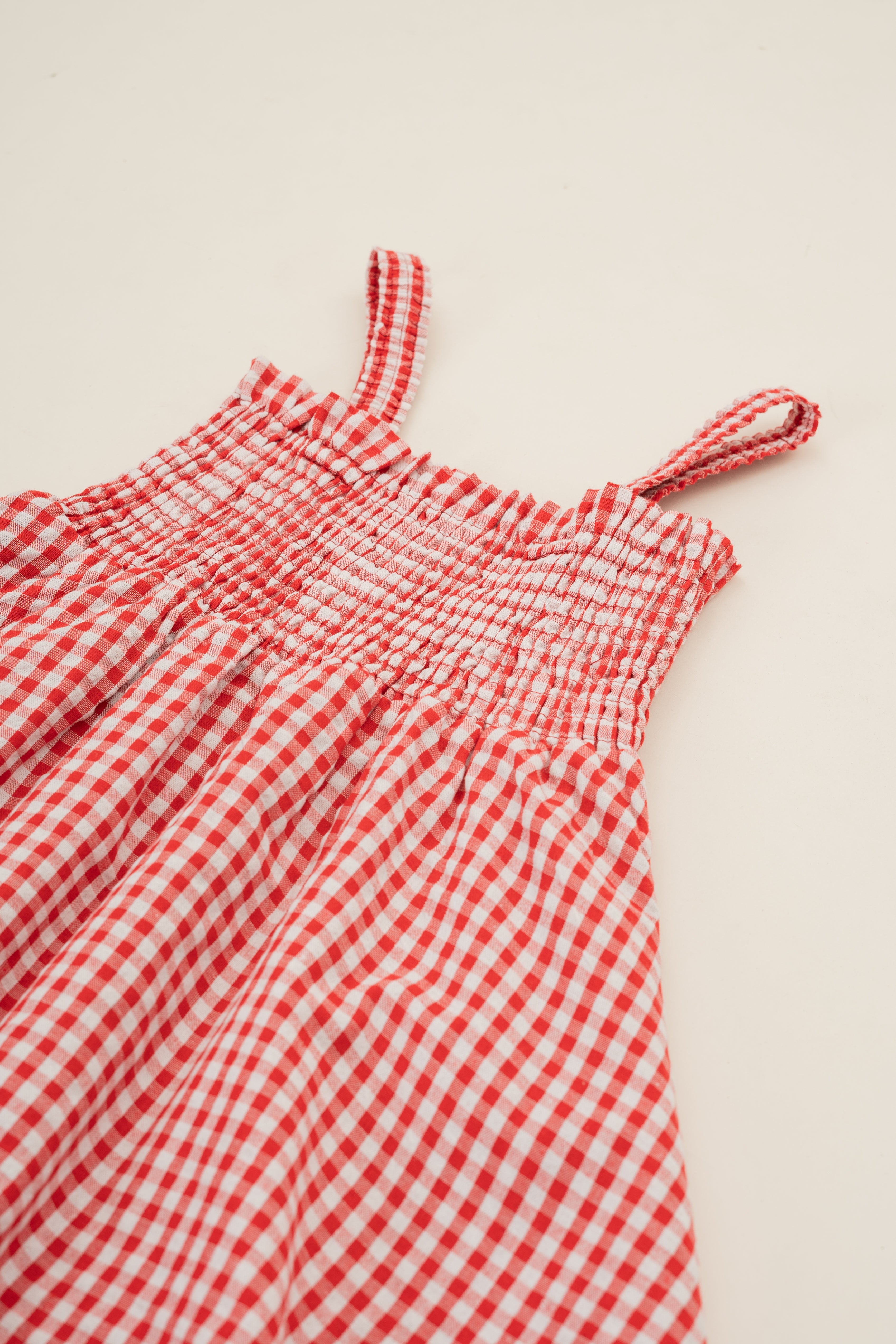 Mini Smocked Dress in Red Gingham
