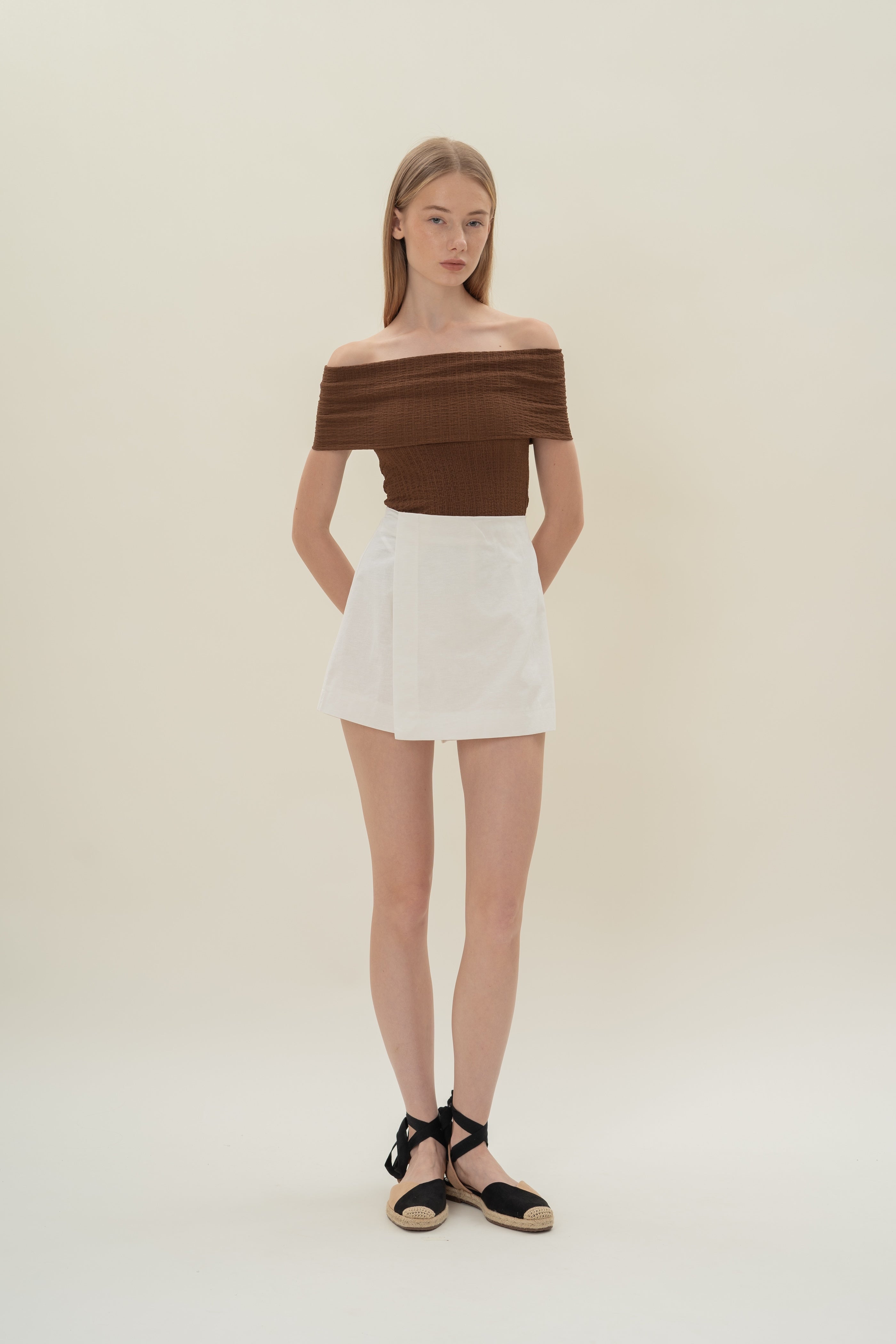 Wrap Skort in White