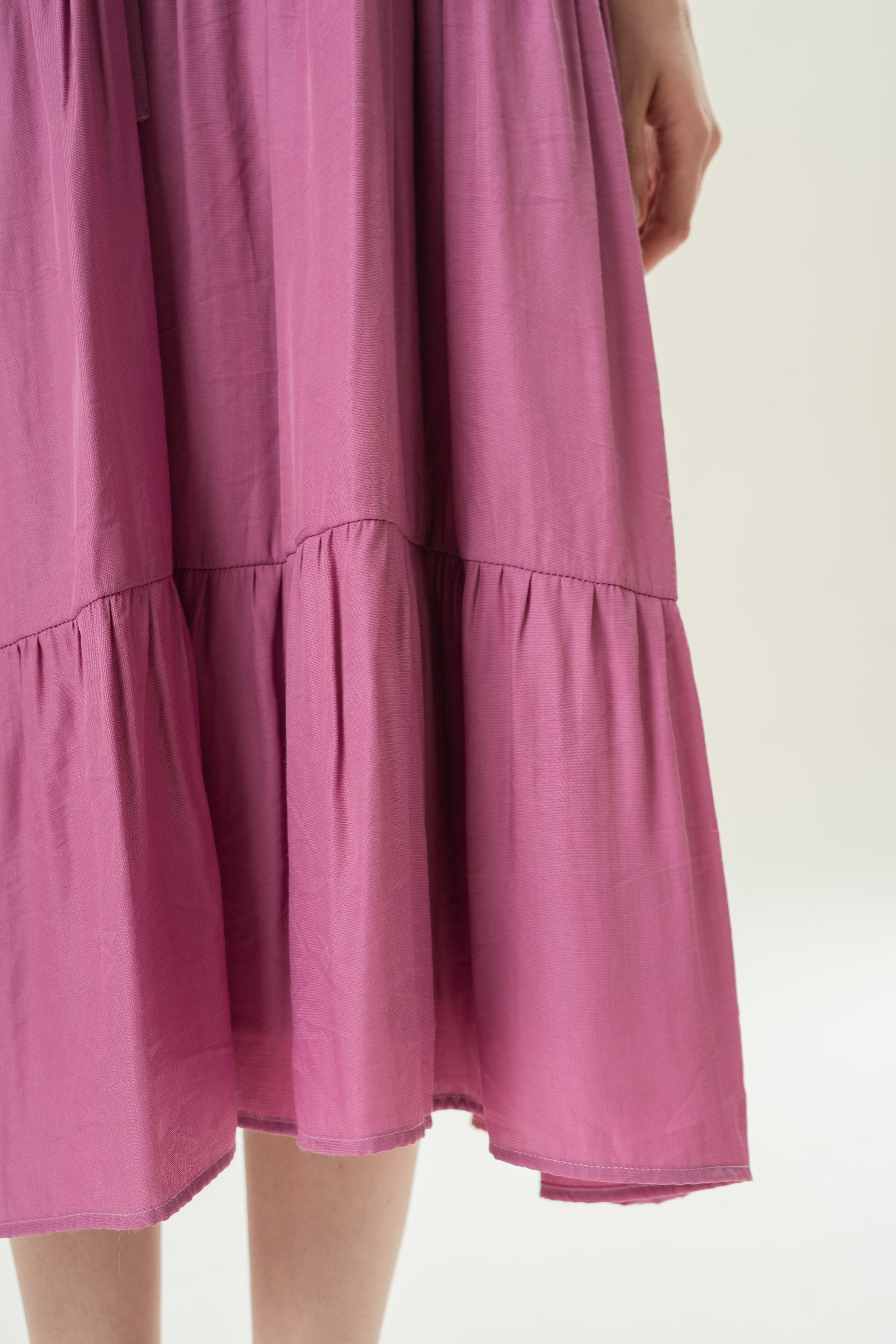 Cotton Blend Tiered Maxi Dress in Hibiscus