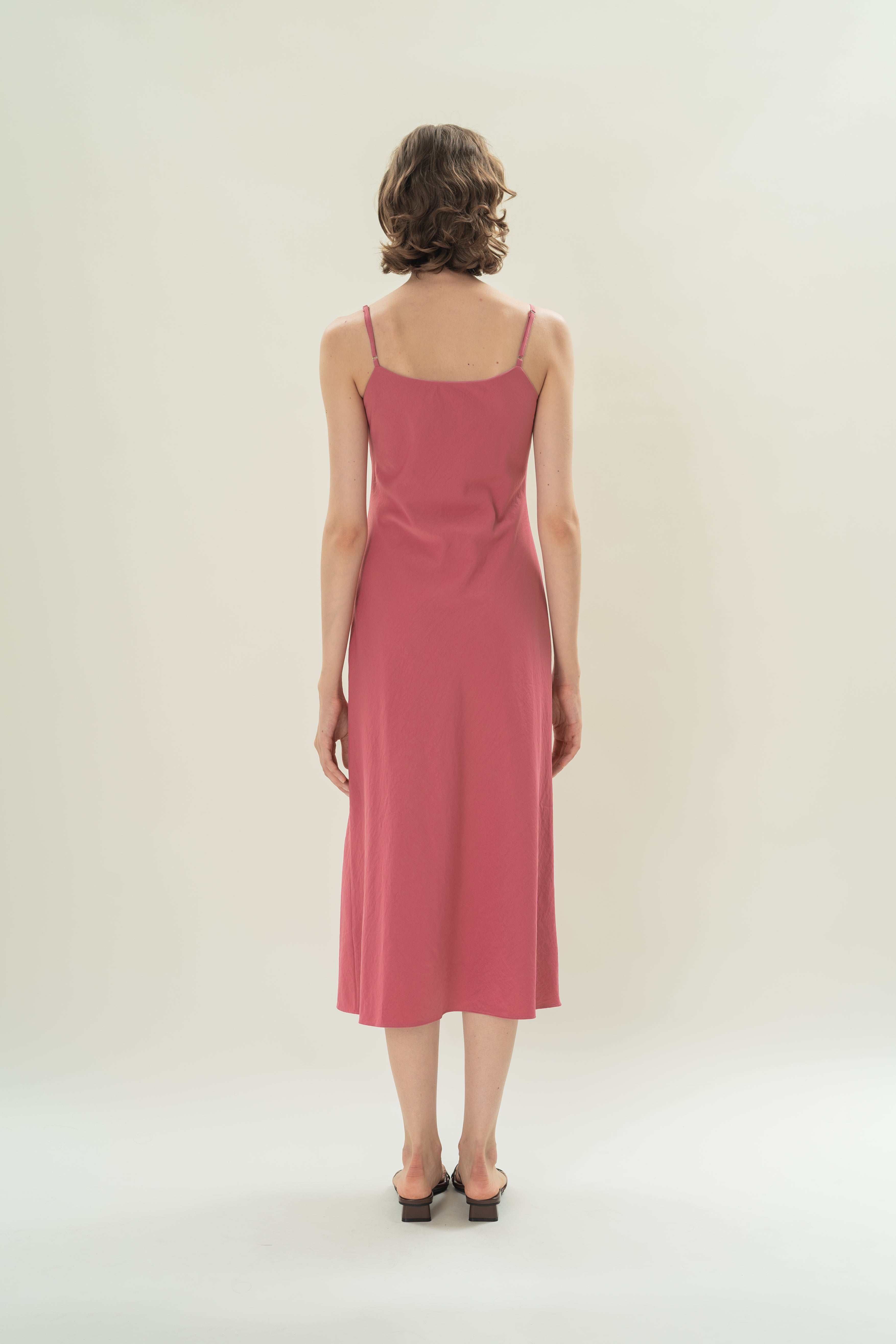 Slip Dress With Applique Embellishments in Persian Rose