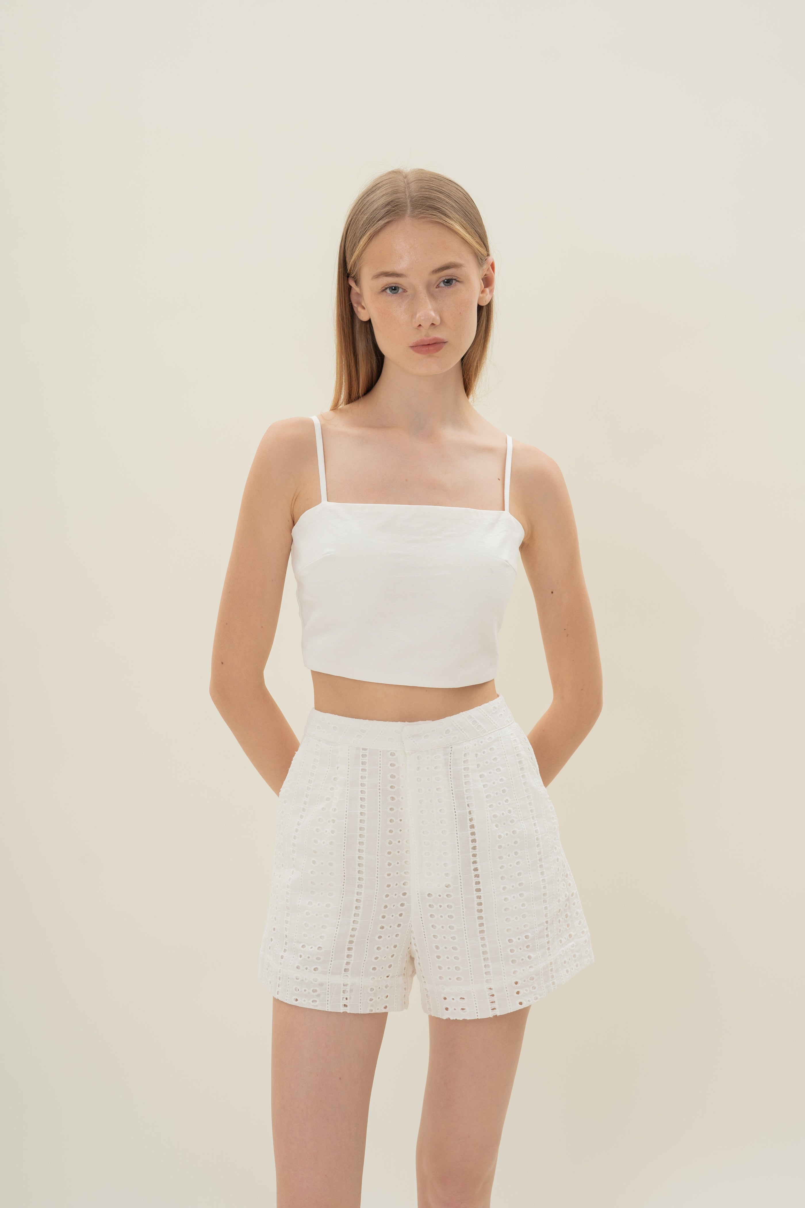 Peru Broderie Anglaise Shorts in White