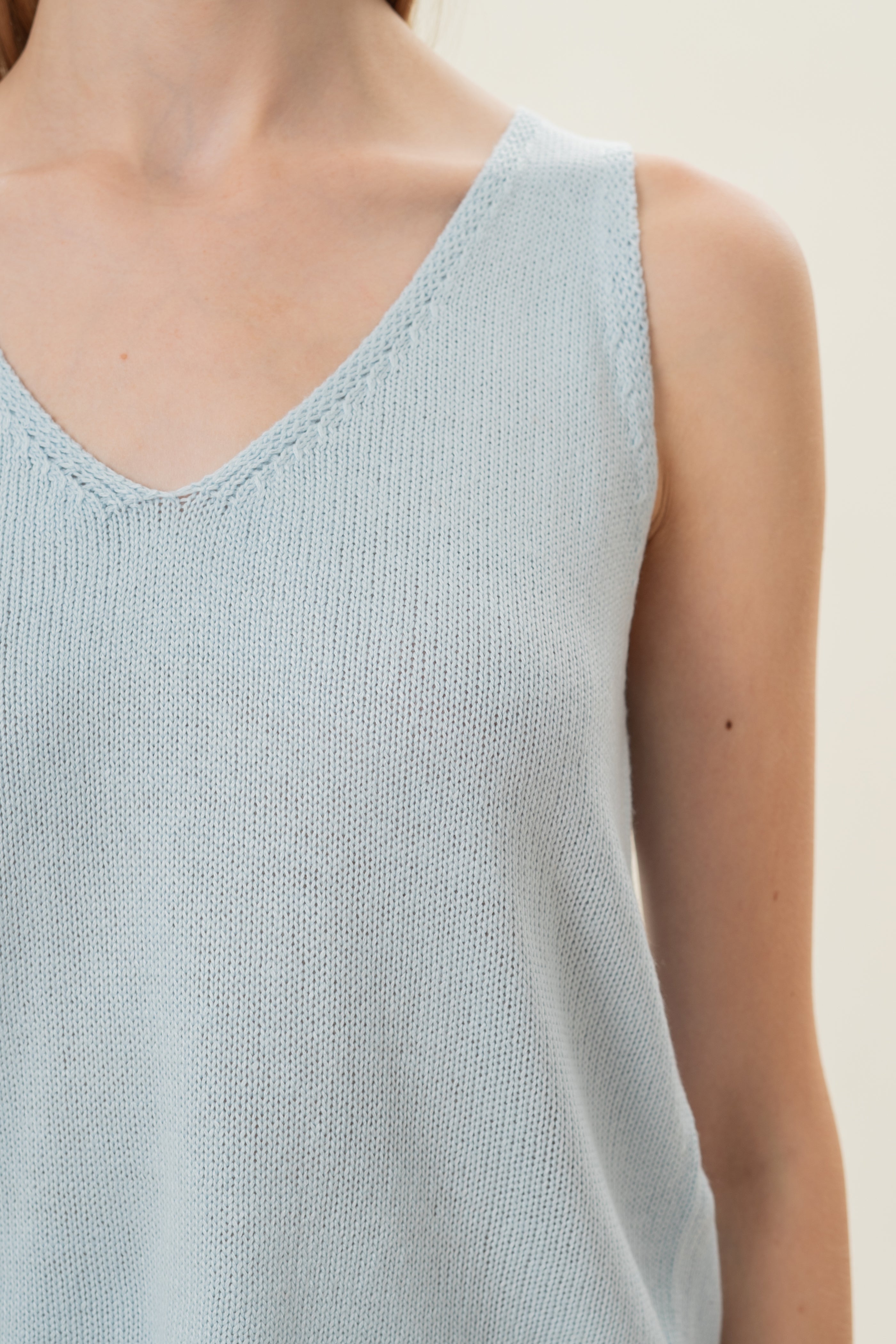 Loose Knit Tank in Lake Blue