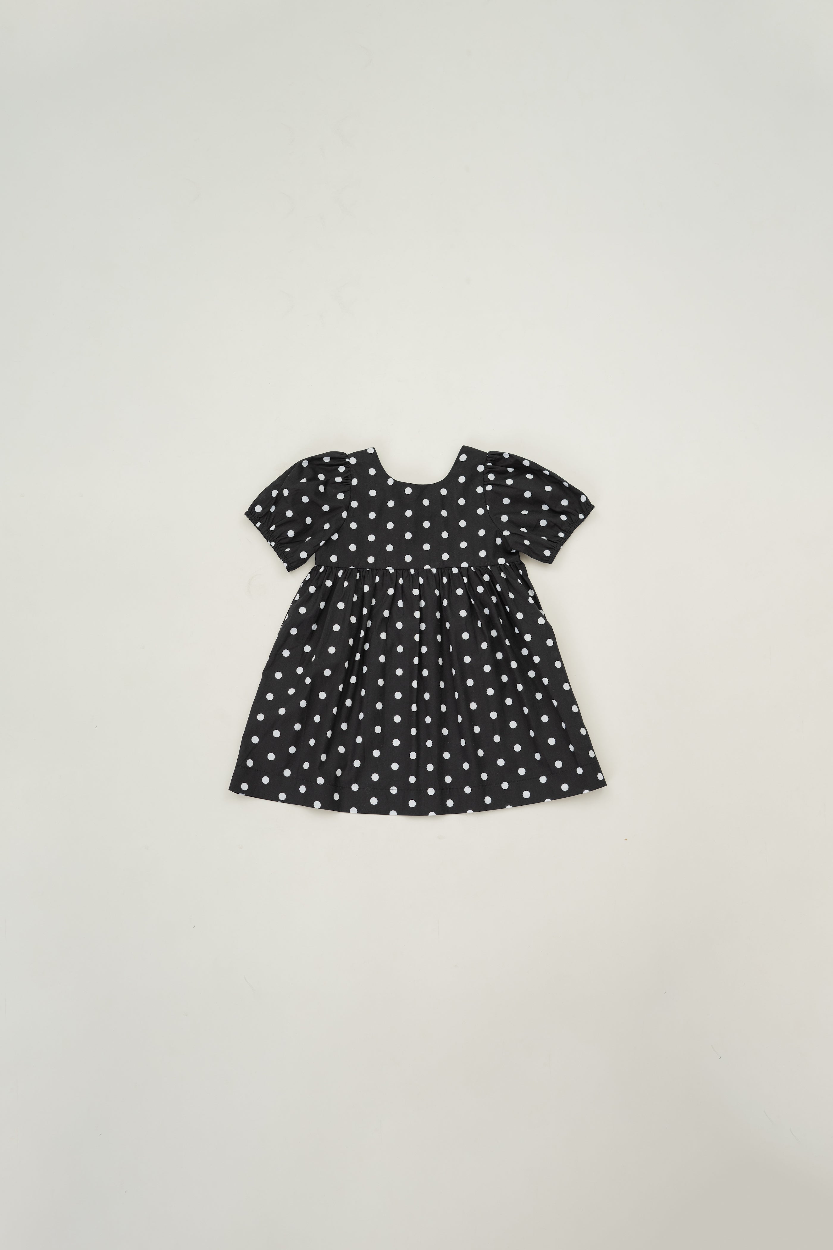 Mini Tie Back Short Sleeve Dress in Polka Dot