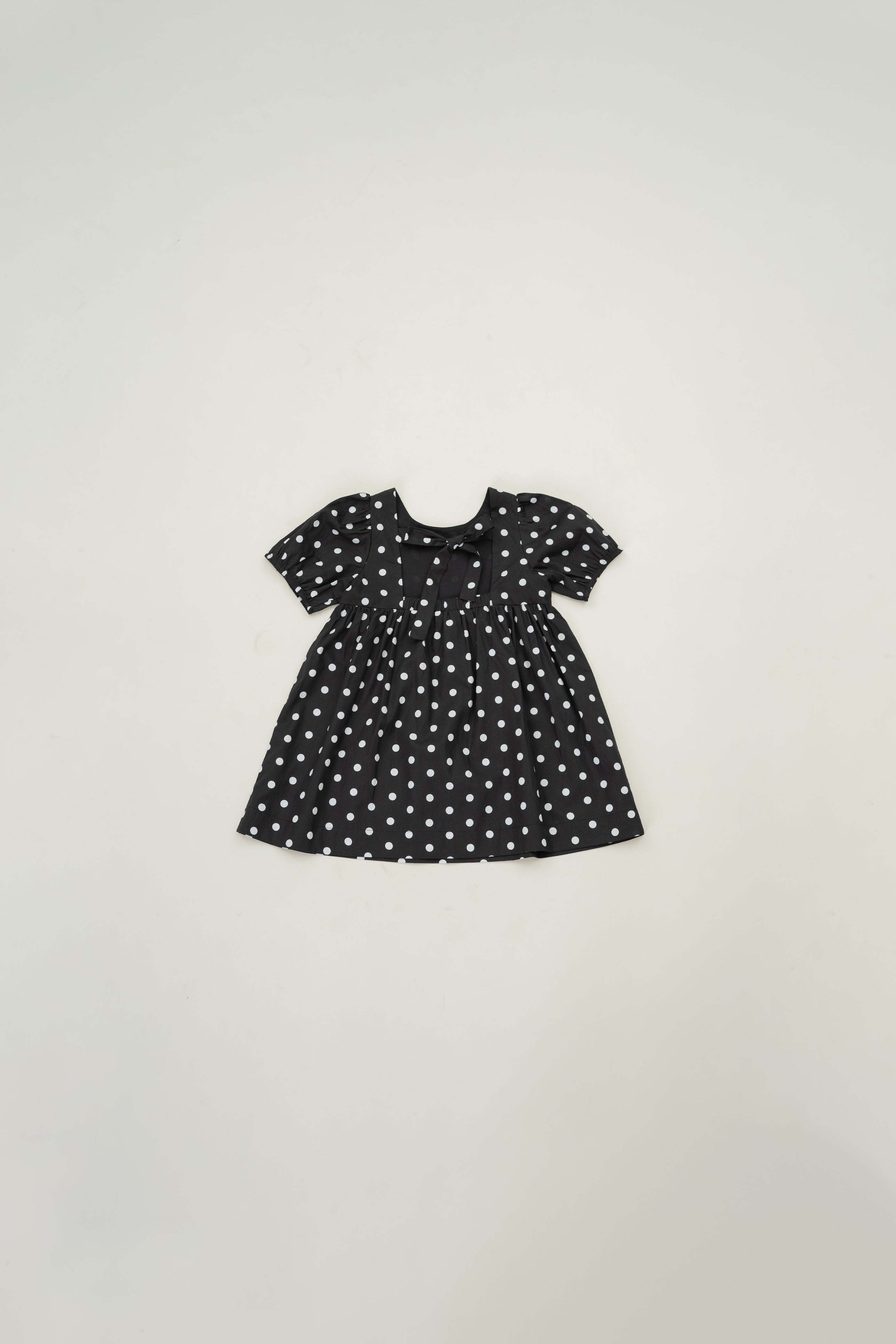 Mini Tie Back Short Sleeve Dress in Polka Dot