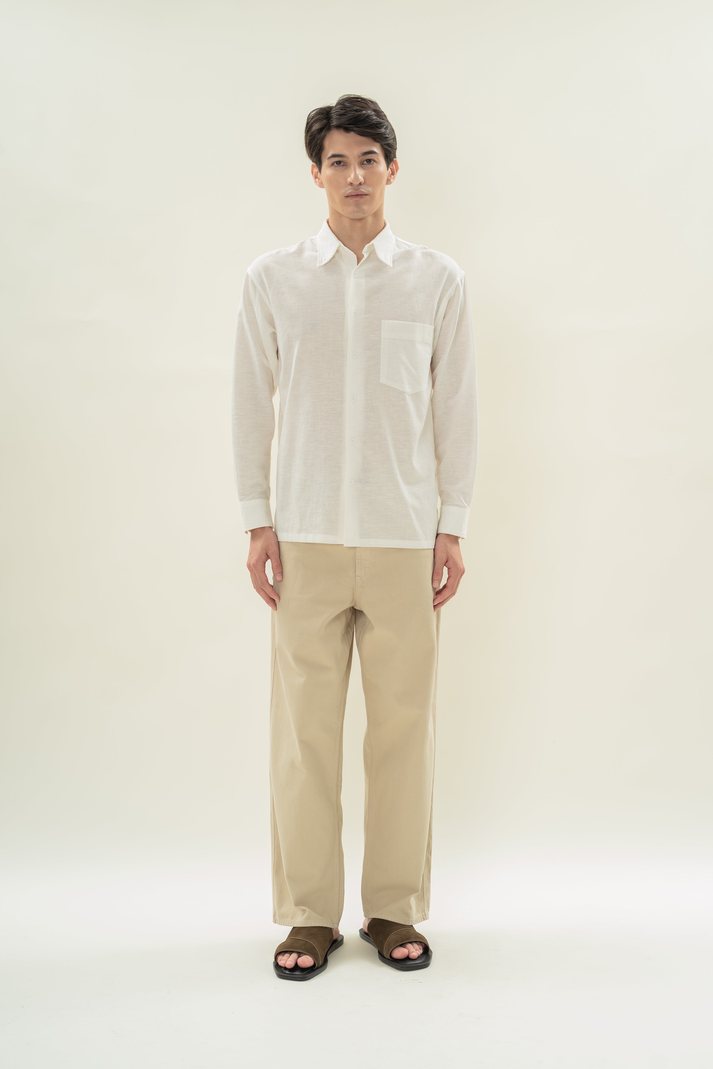 Men's Linen Long Sleeved Shirt in White (Coming soon)