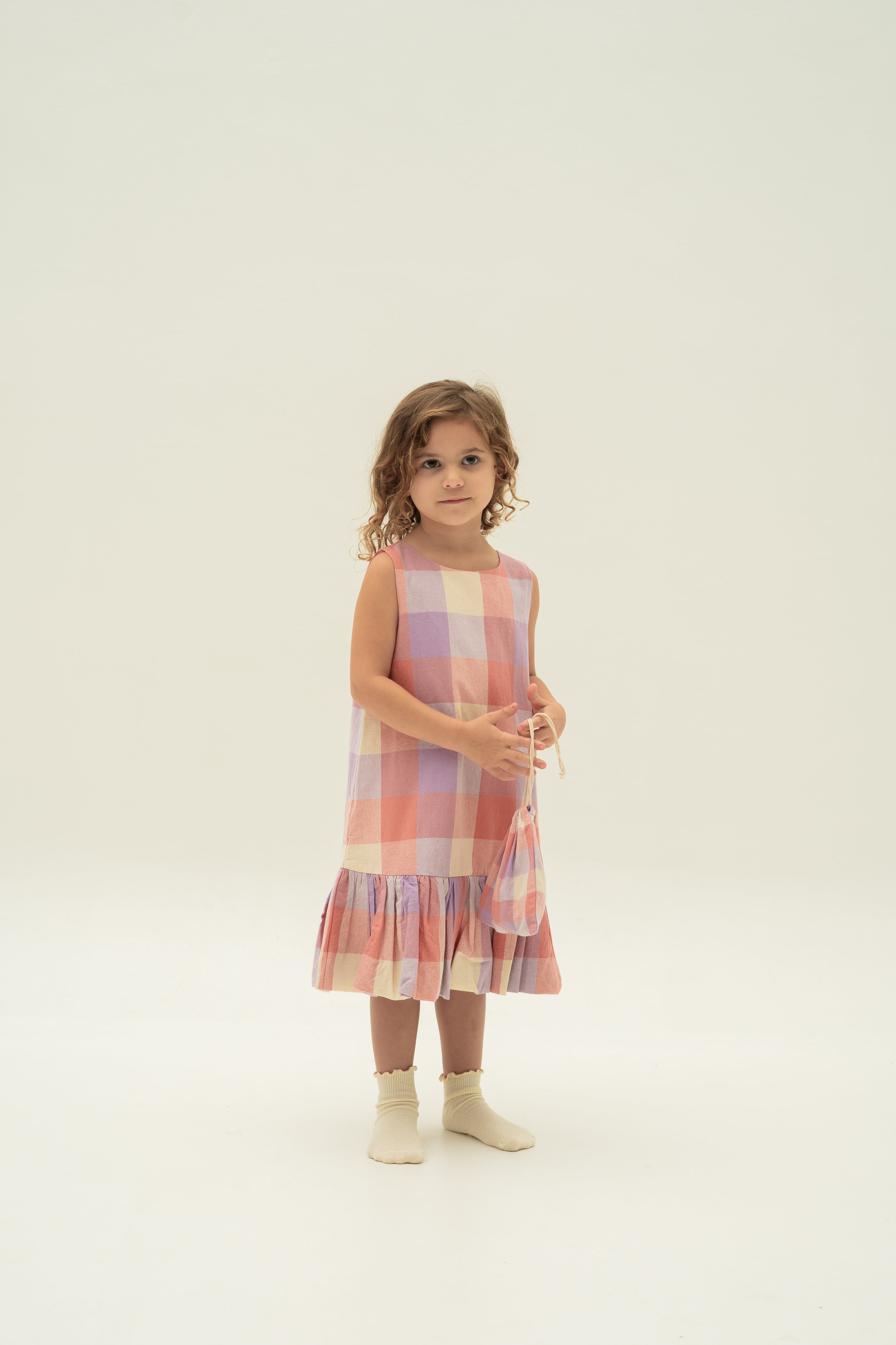 Mini Bubble Hem Dress in Joie Gingham (Coming soon)