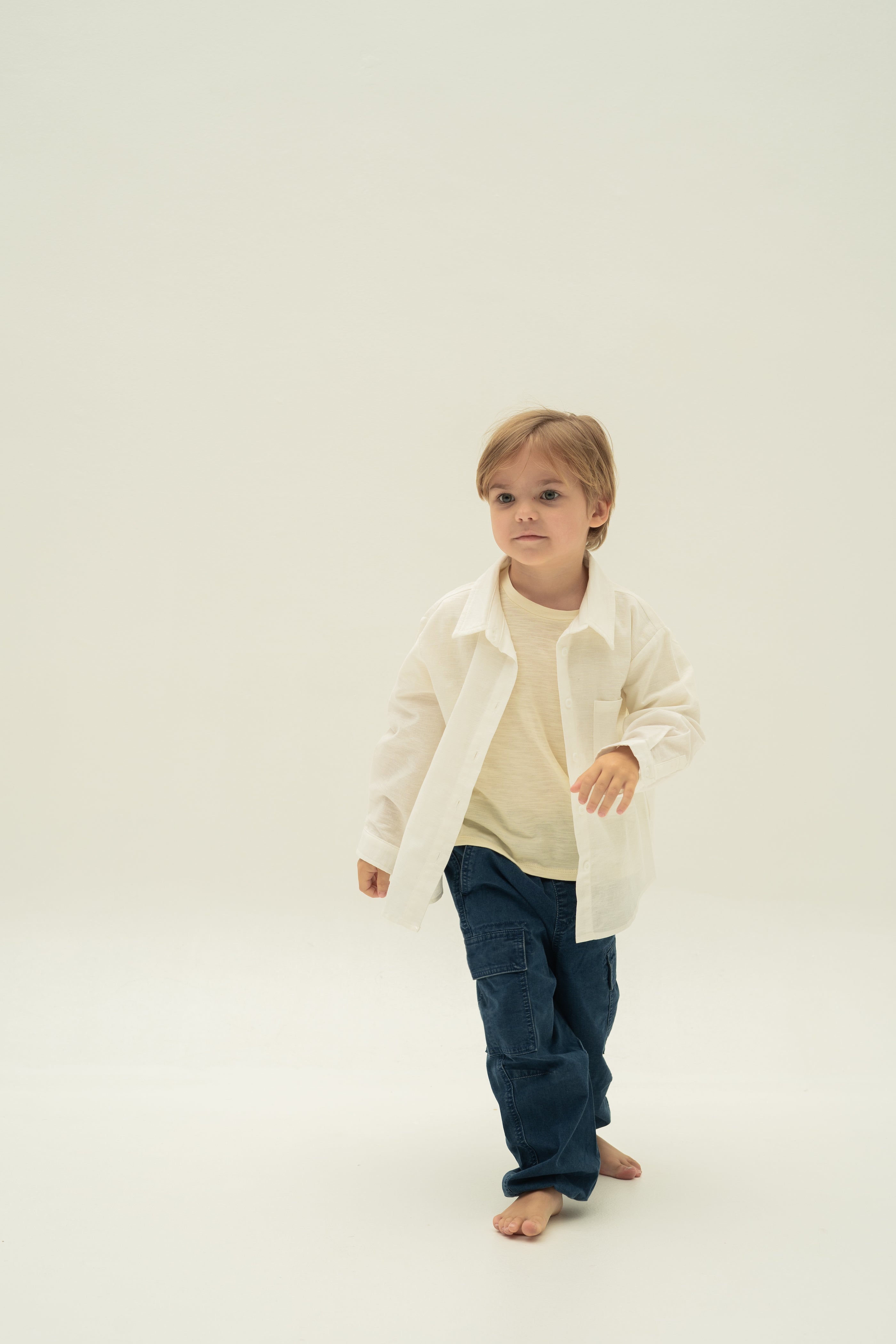 Mini Boy's Long Sleeved Shirt in White (Coming soon)