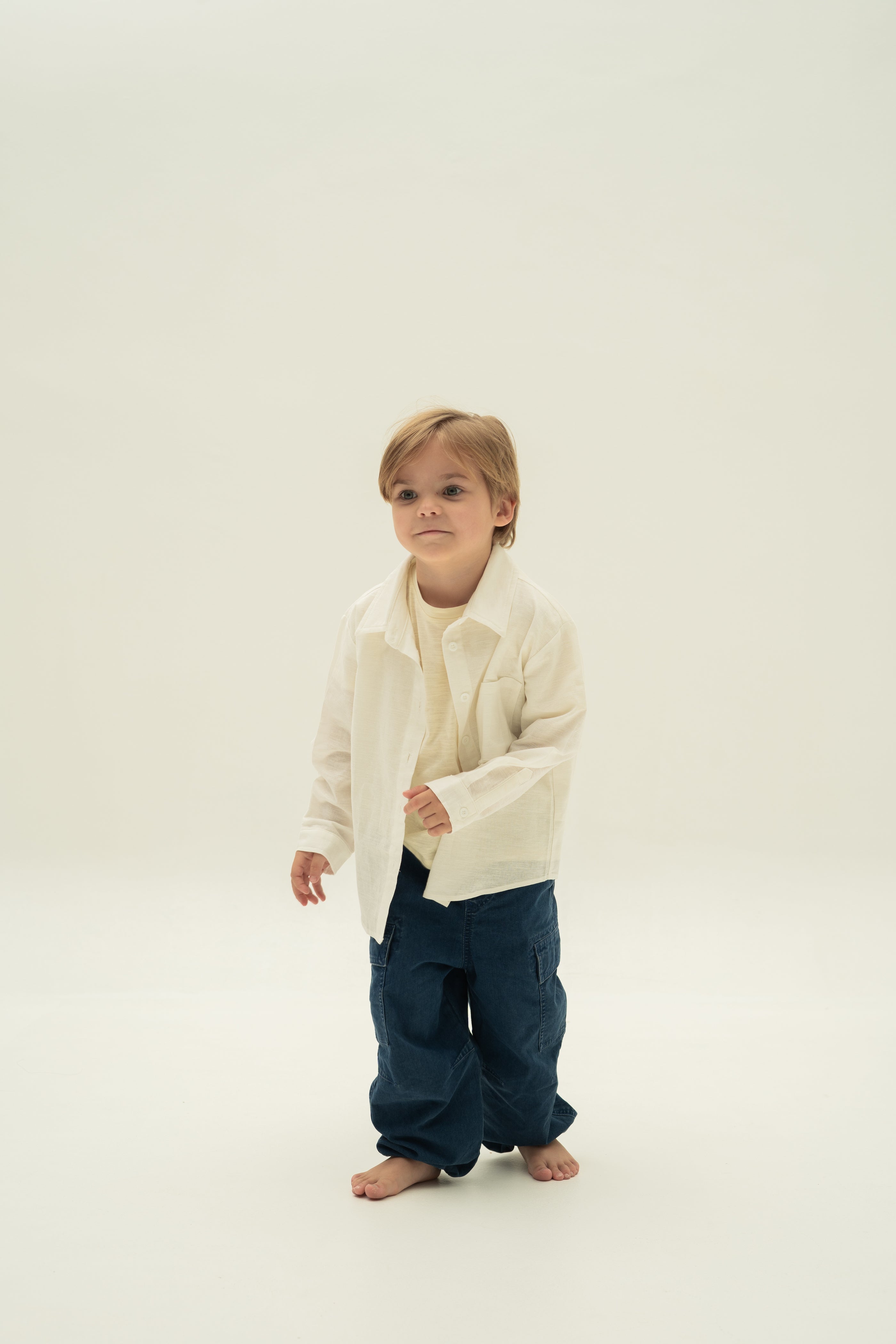 Mini Boy's Long Sleeved Shirt in White (Coming soon)