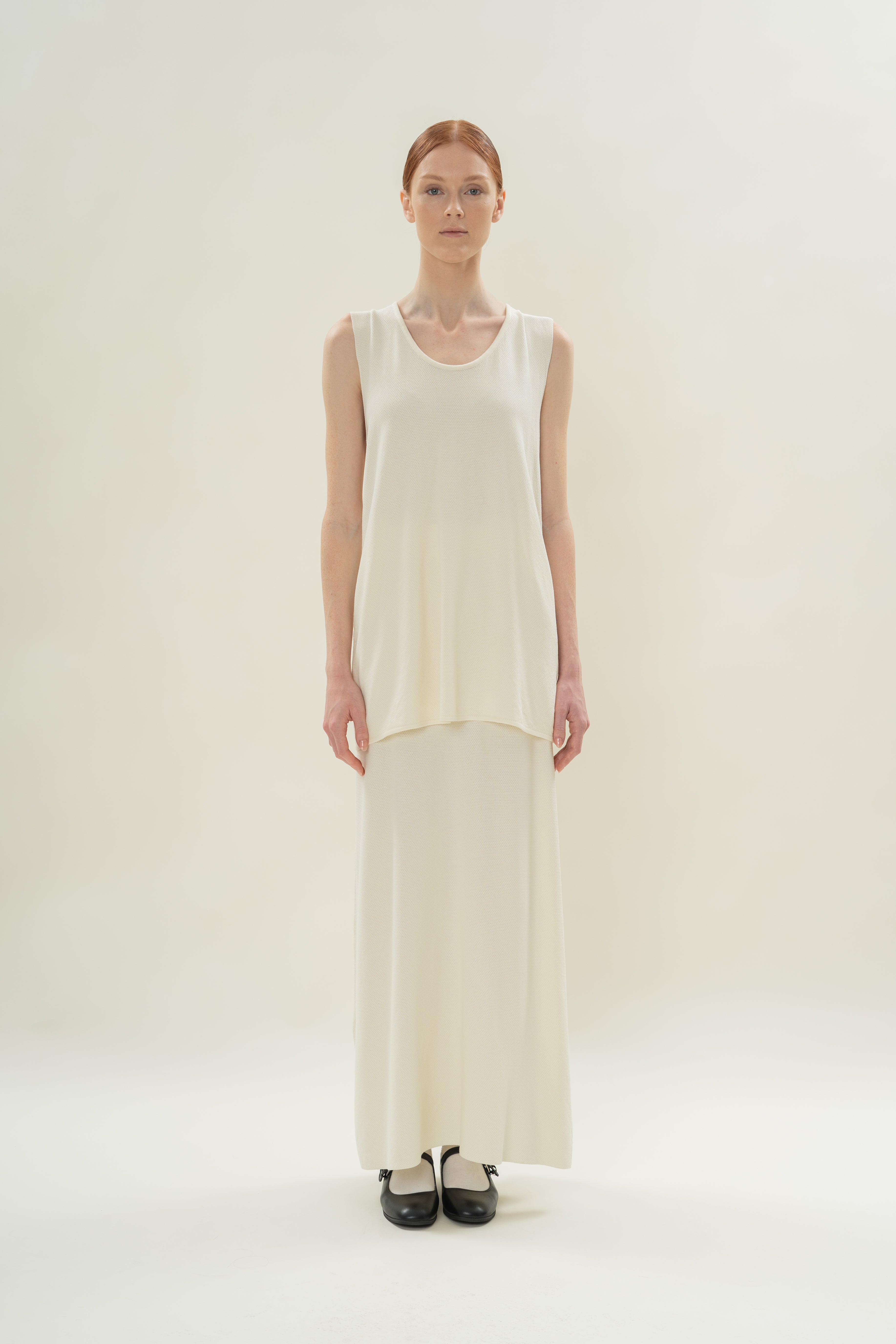 Seed Stitch Knit Tunic in Natural