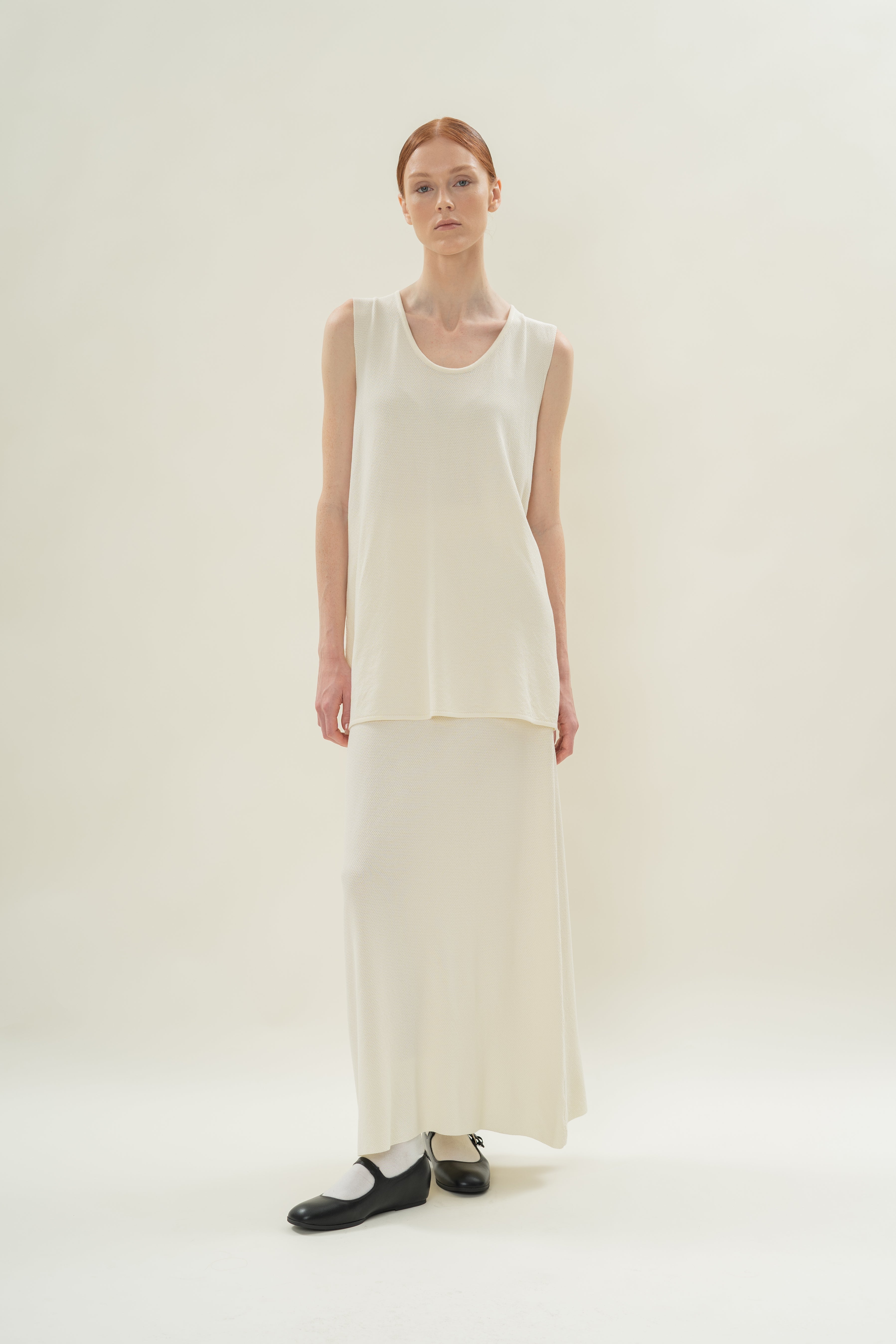 Seed Stitch Knit Tunic in Natural