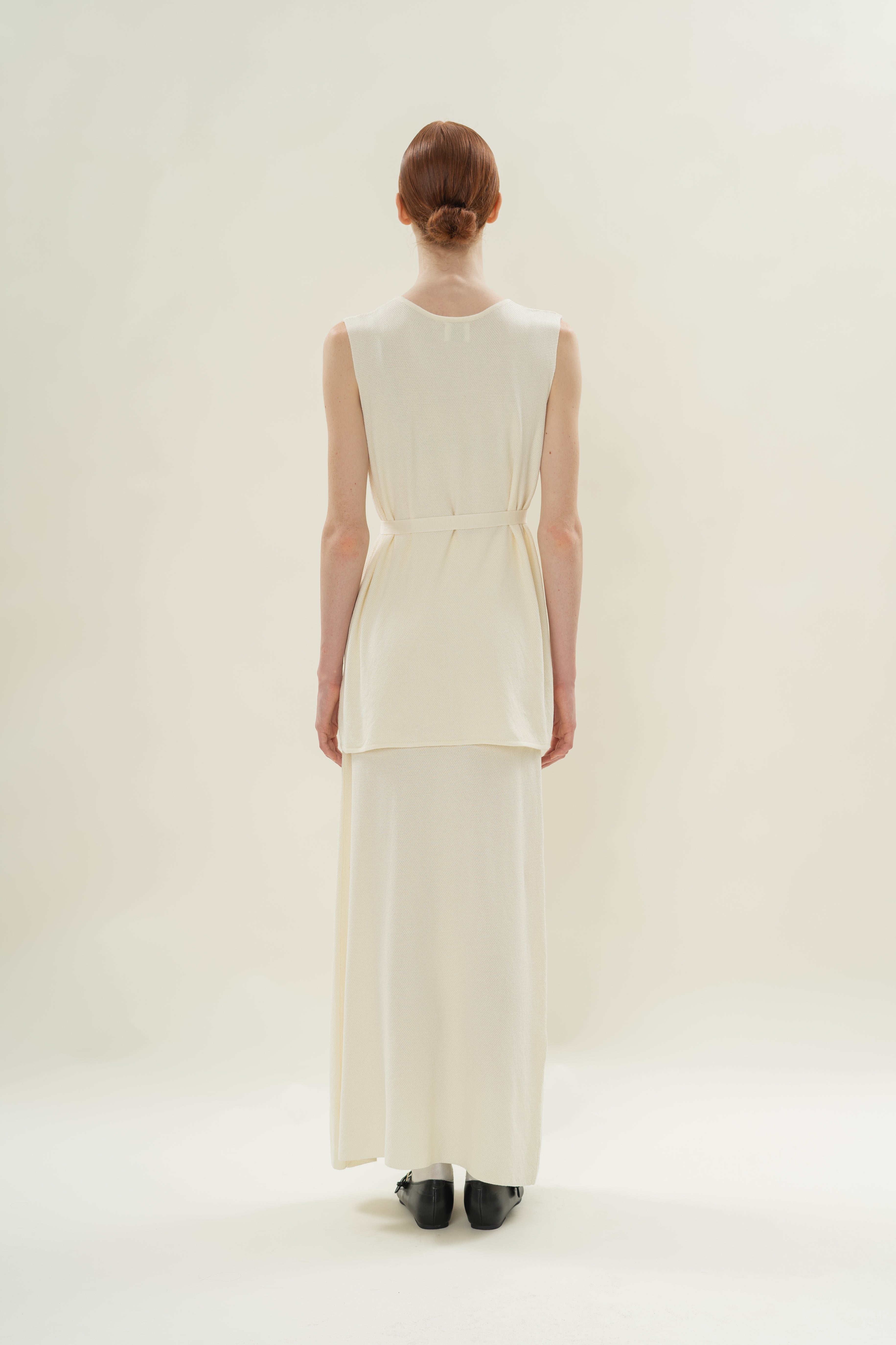 Seed Stitch Knit Tunic in Natural