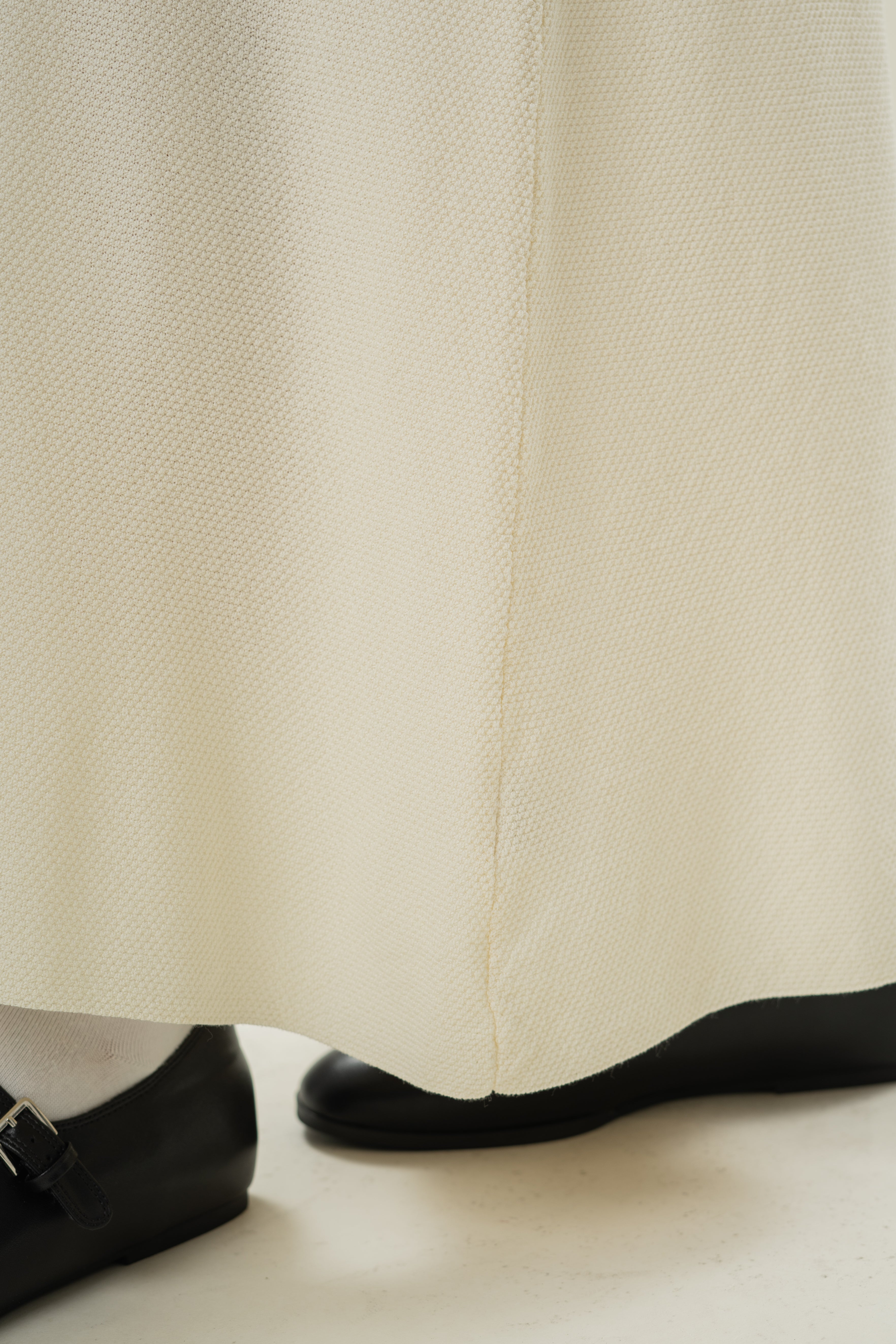 Seed Stitch Knit Skirt in Natural