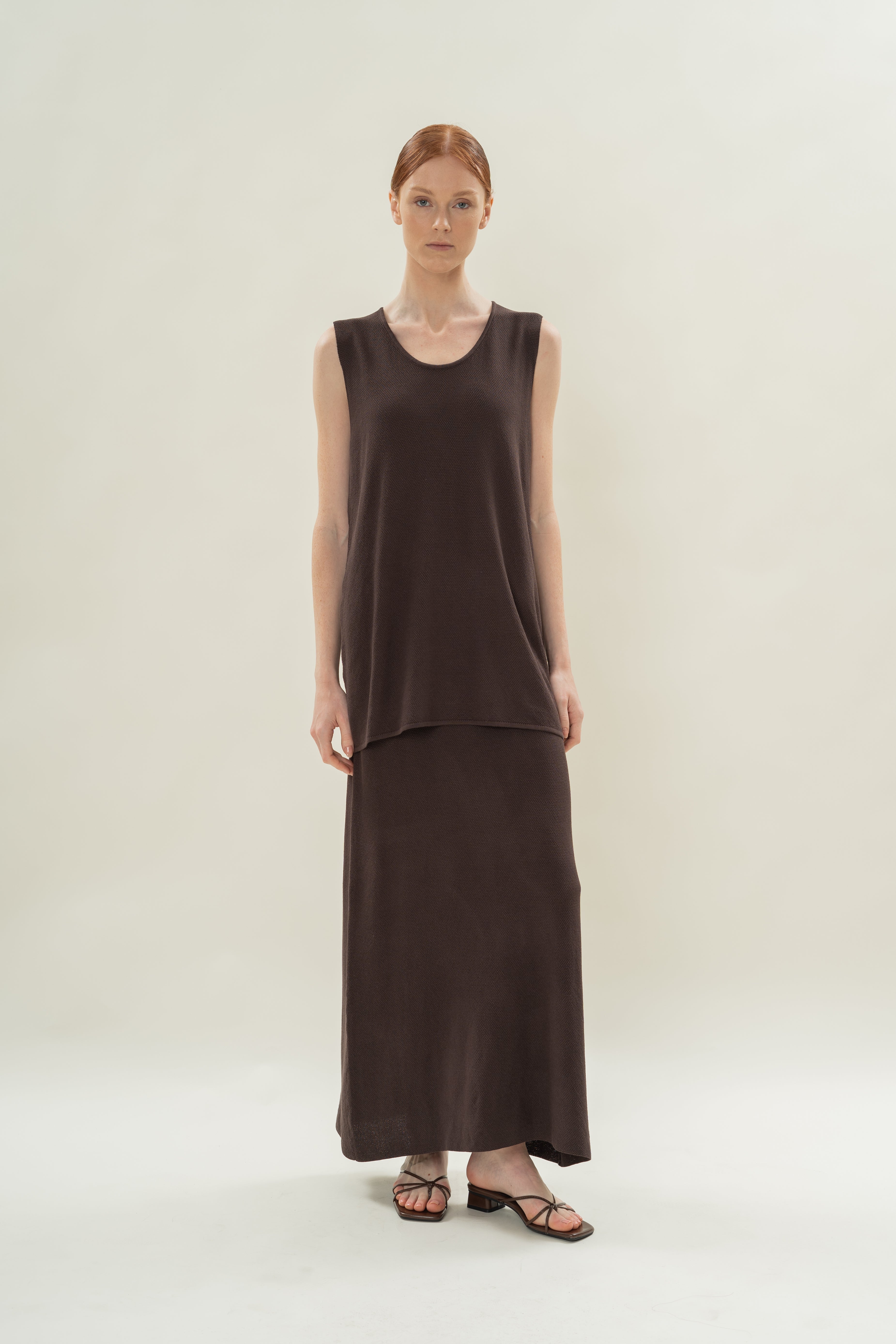 Seed Stitch Knit Tunic in Soil