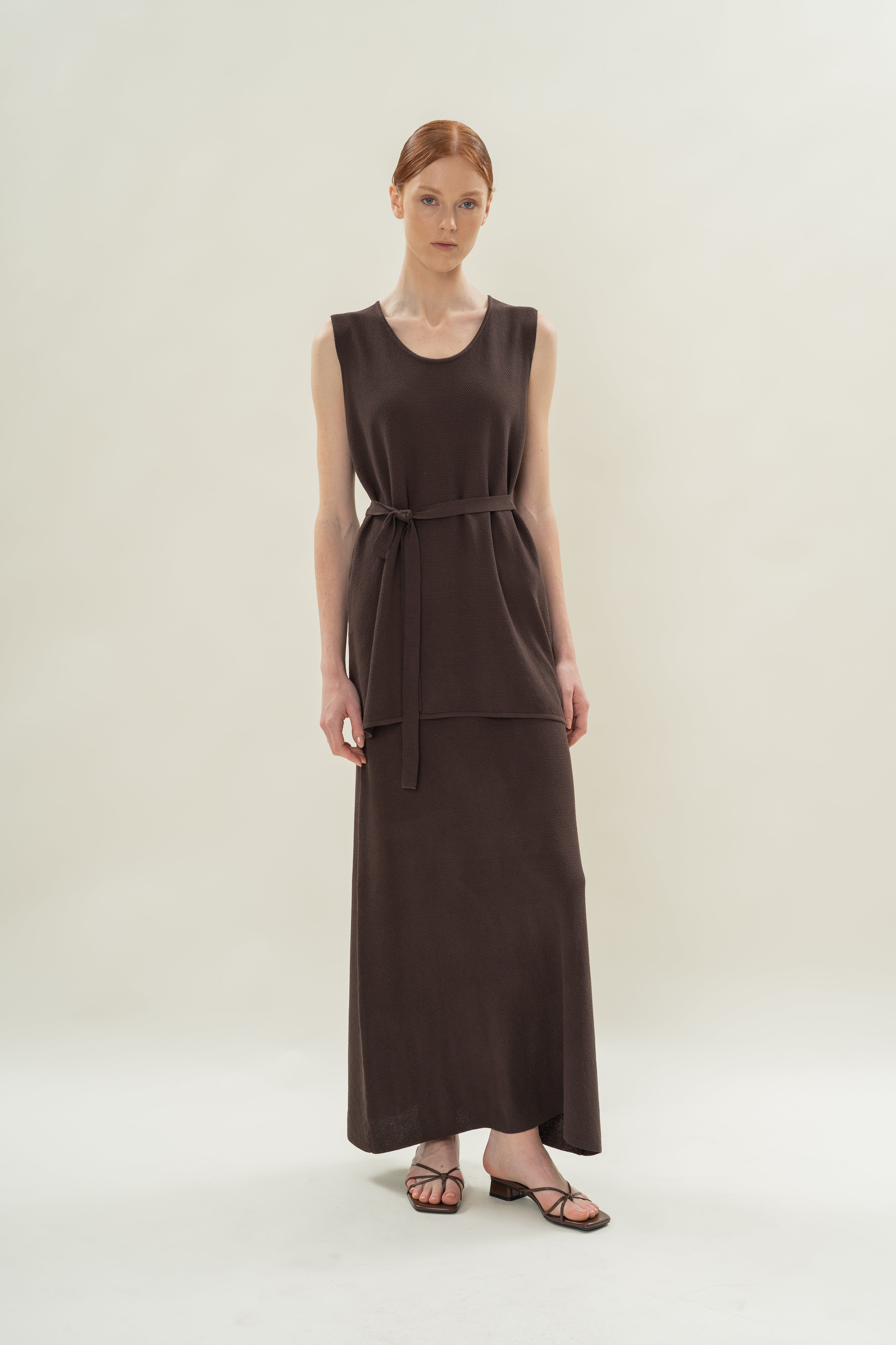 Seed Stitch Knit Tunic in Soil