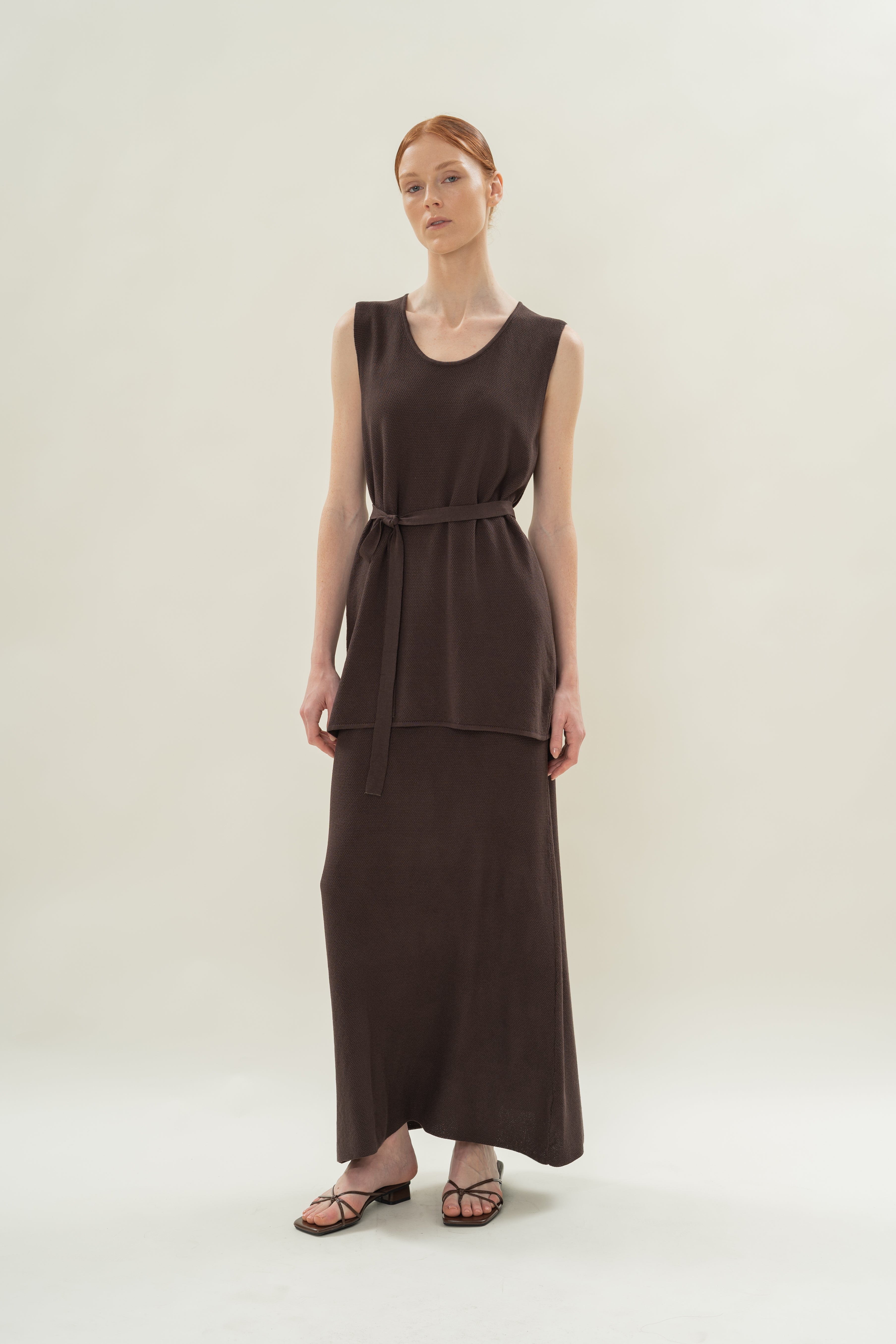 Seed Stitch Knit Tunic in Soil
