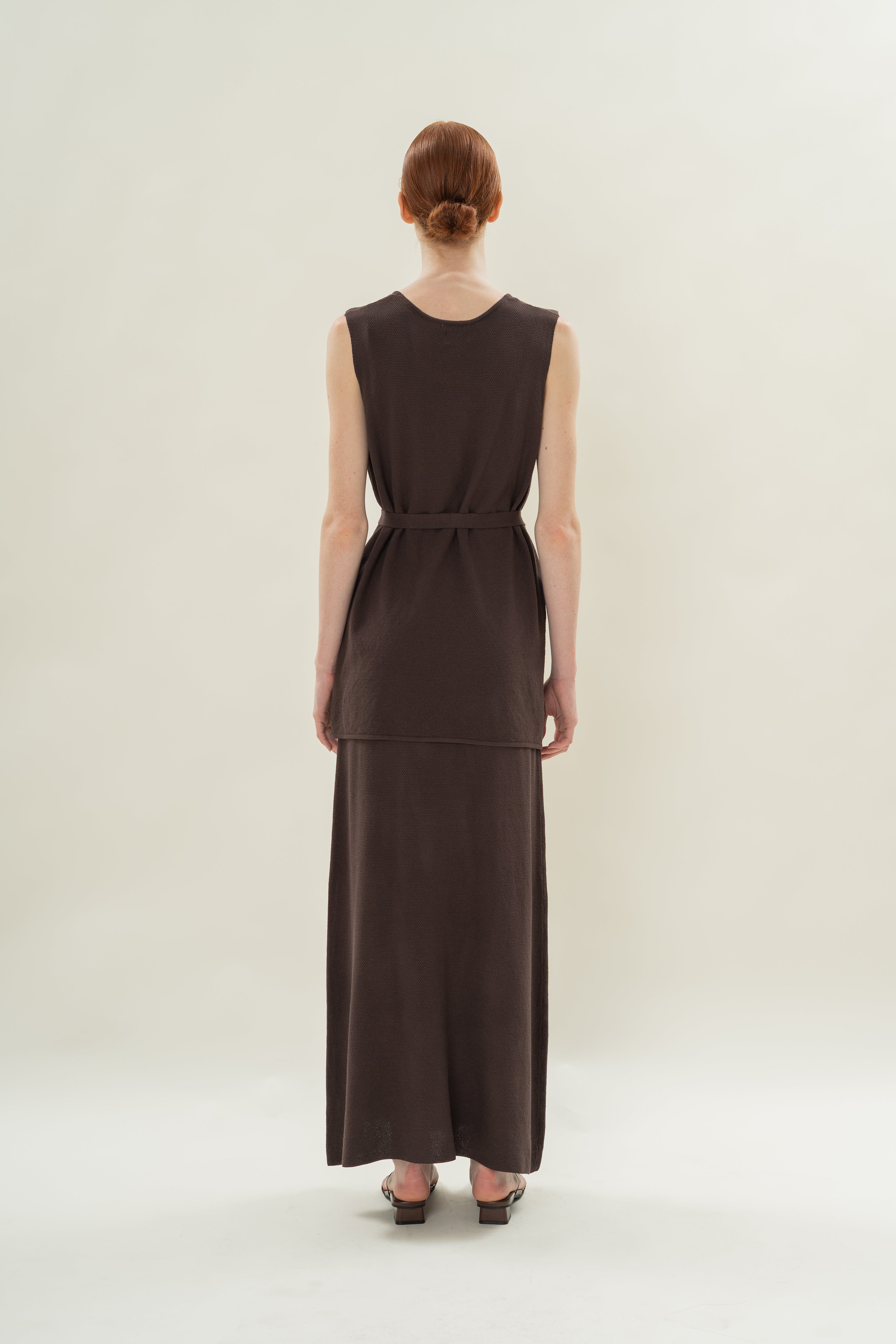 Seed Stitch Knit Tunic in Soil