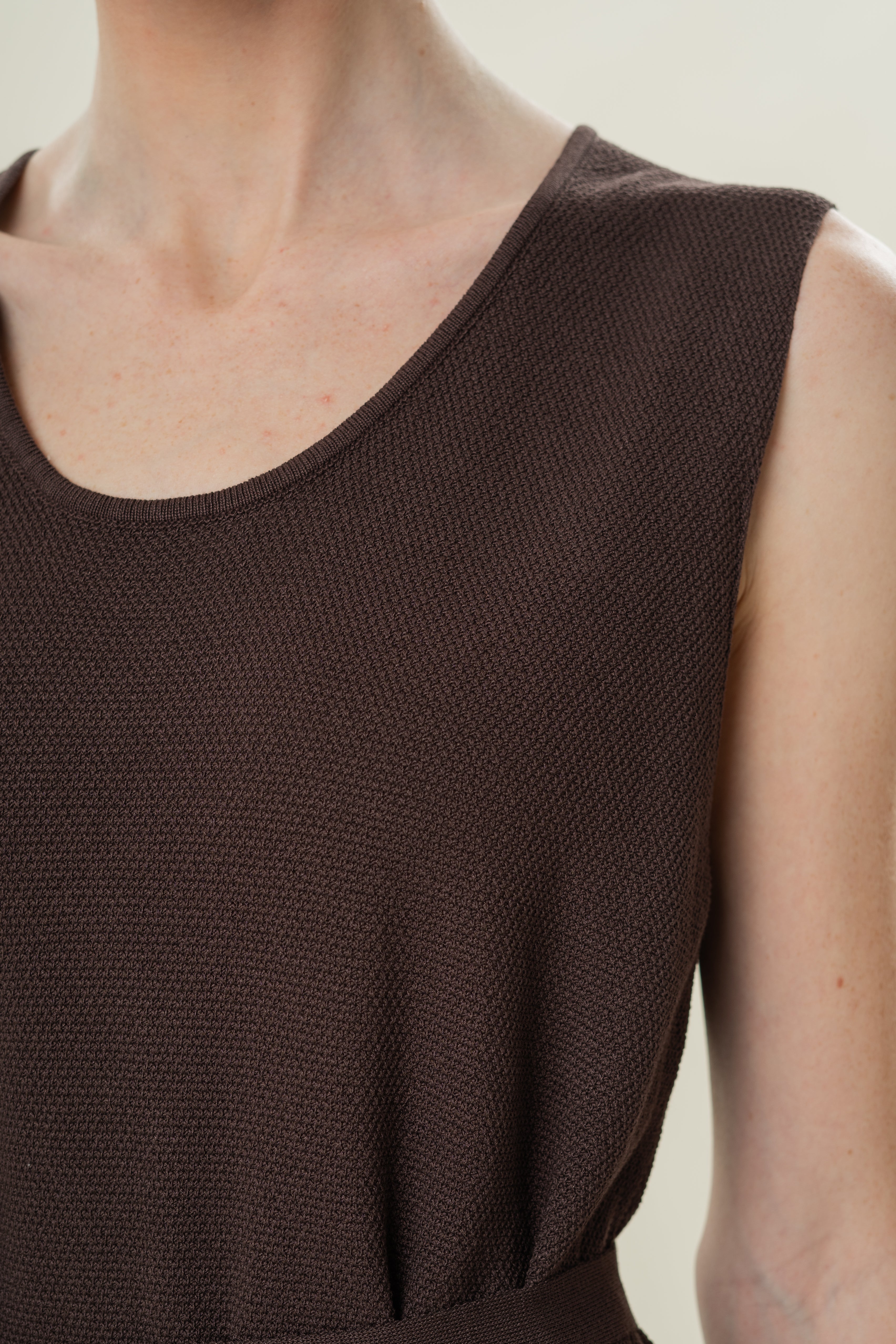 Seed Stitch Knit Tunic in Soil