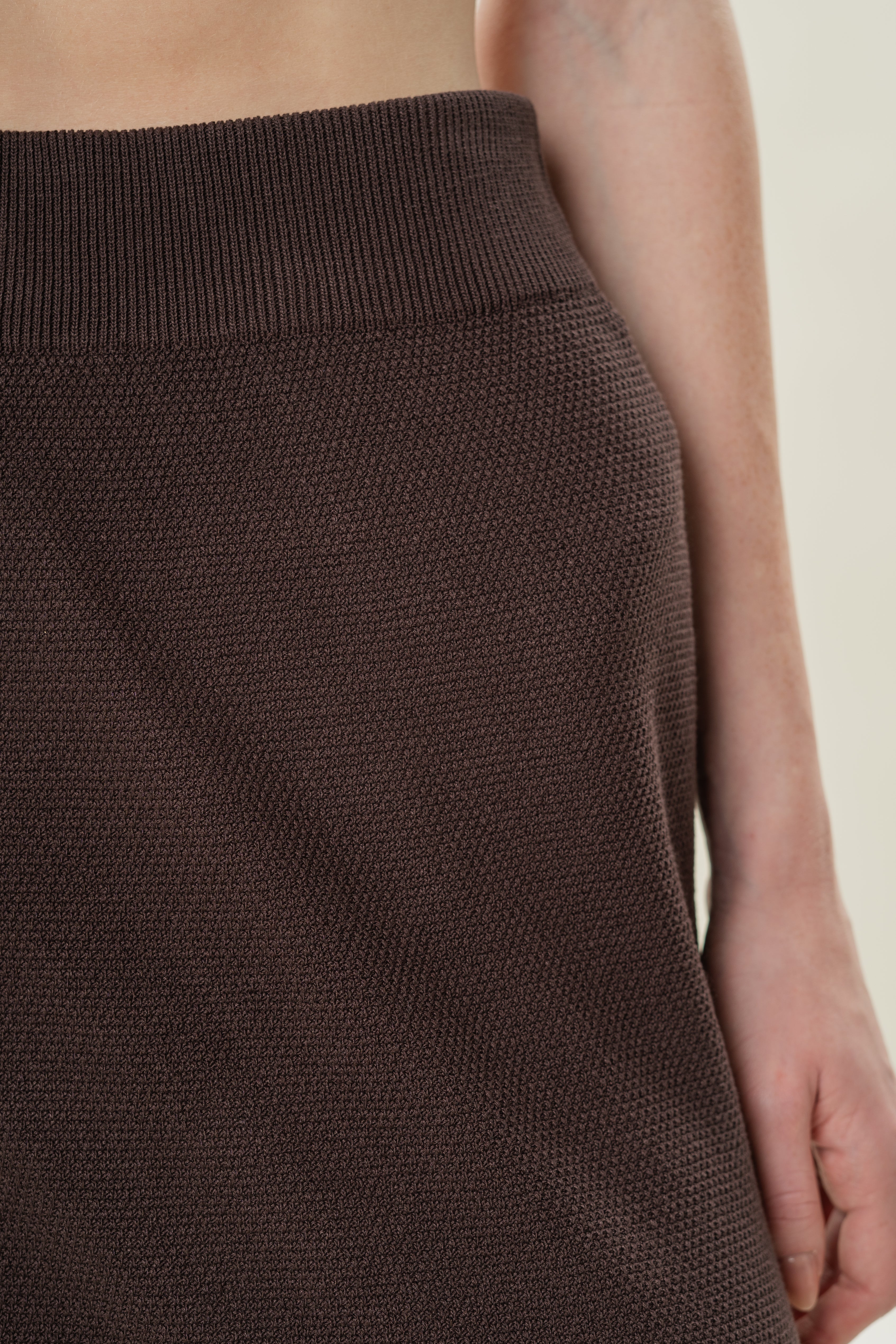 Seed Stitch Knit Skirt in Soil