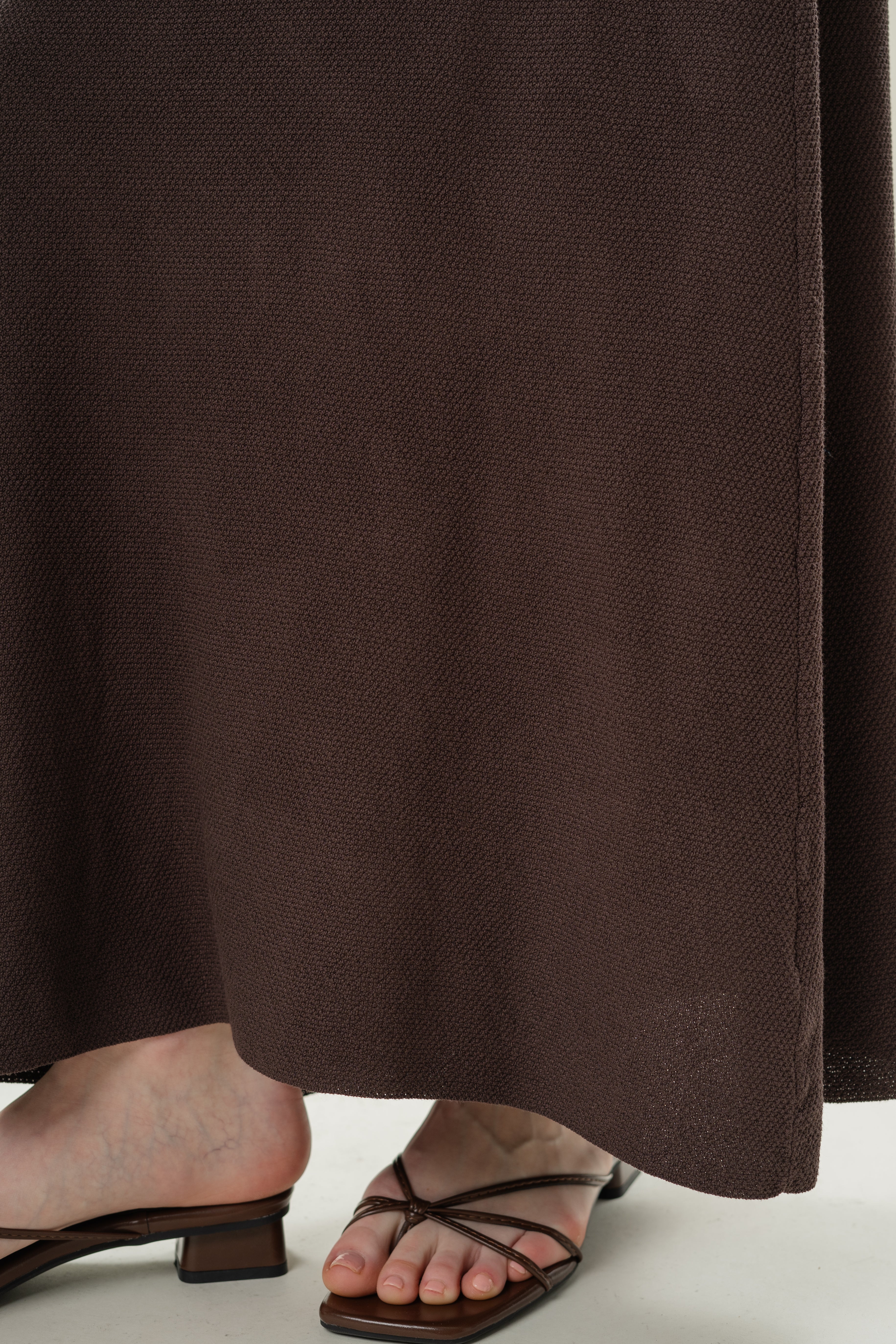 Seed Stitch Knit Skirt in Soil