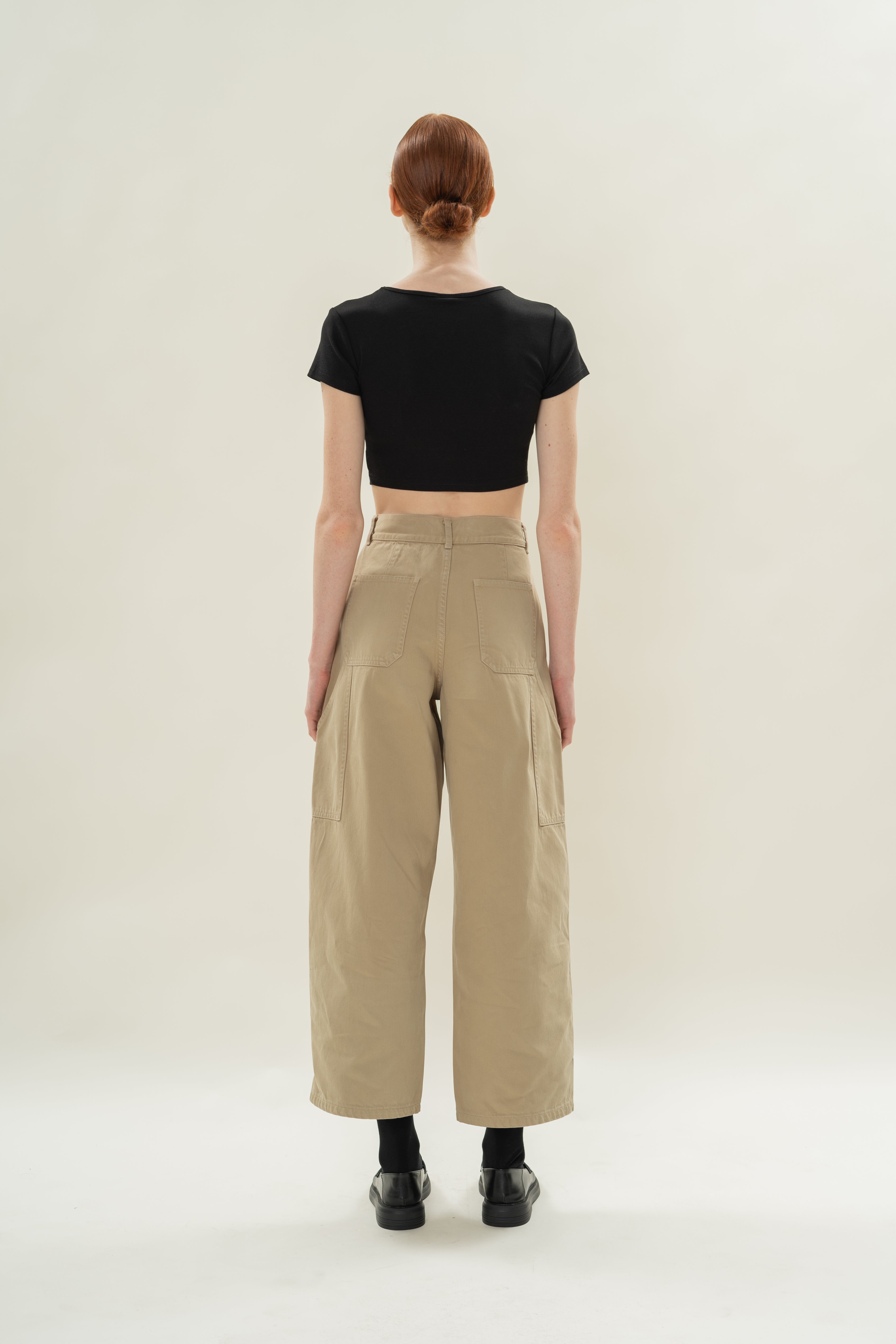 Stretch Cropped Mini Baby Tee in Black