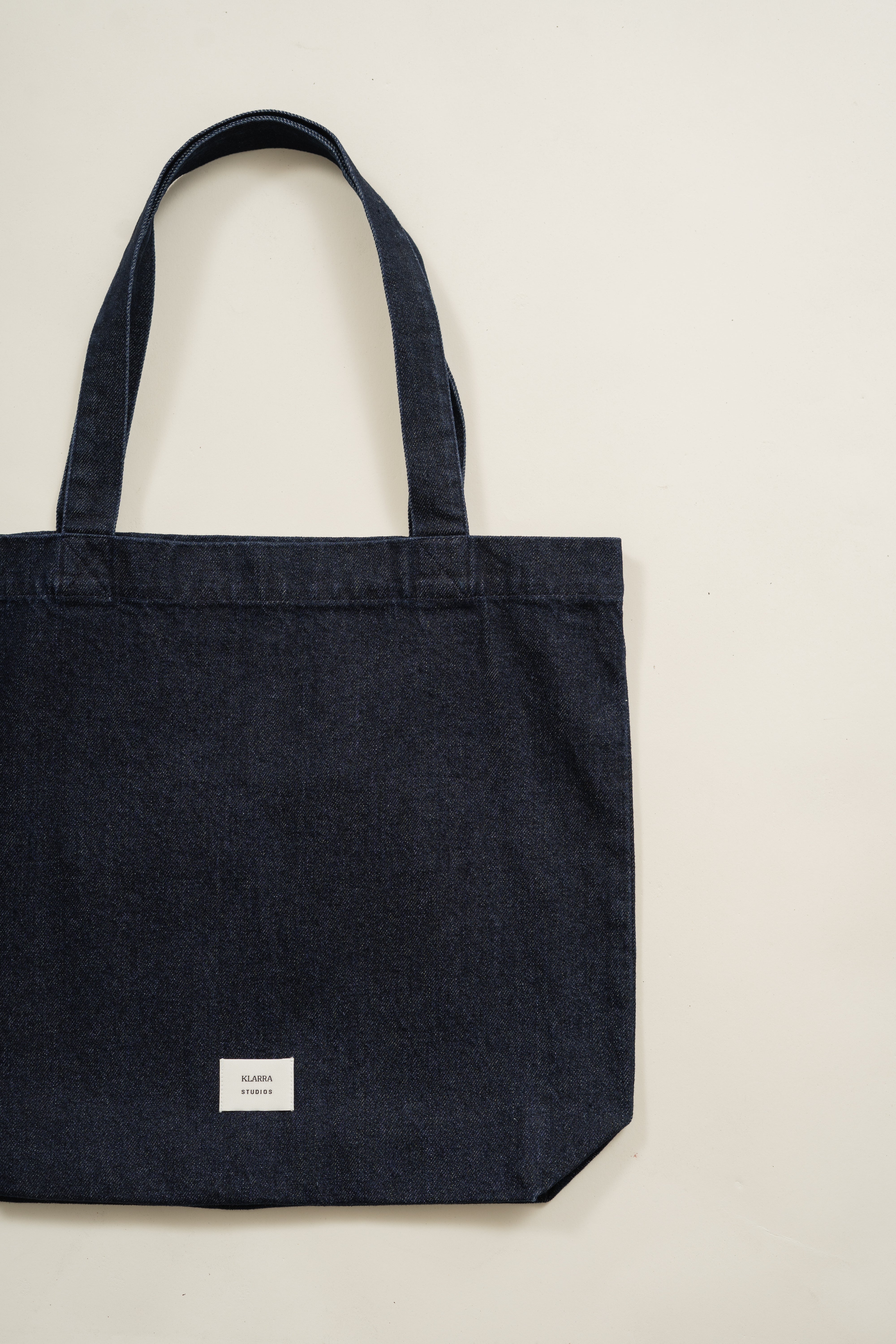 Denim Shopper Tote Bag in Dark Wash